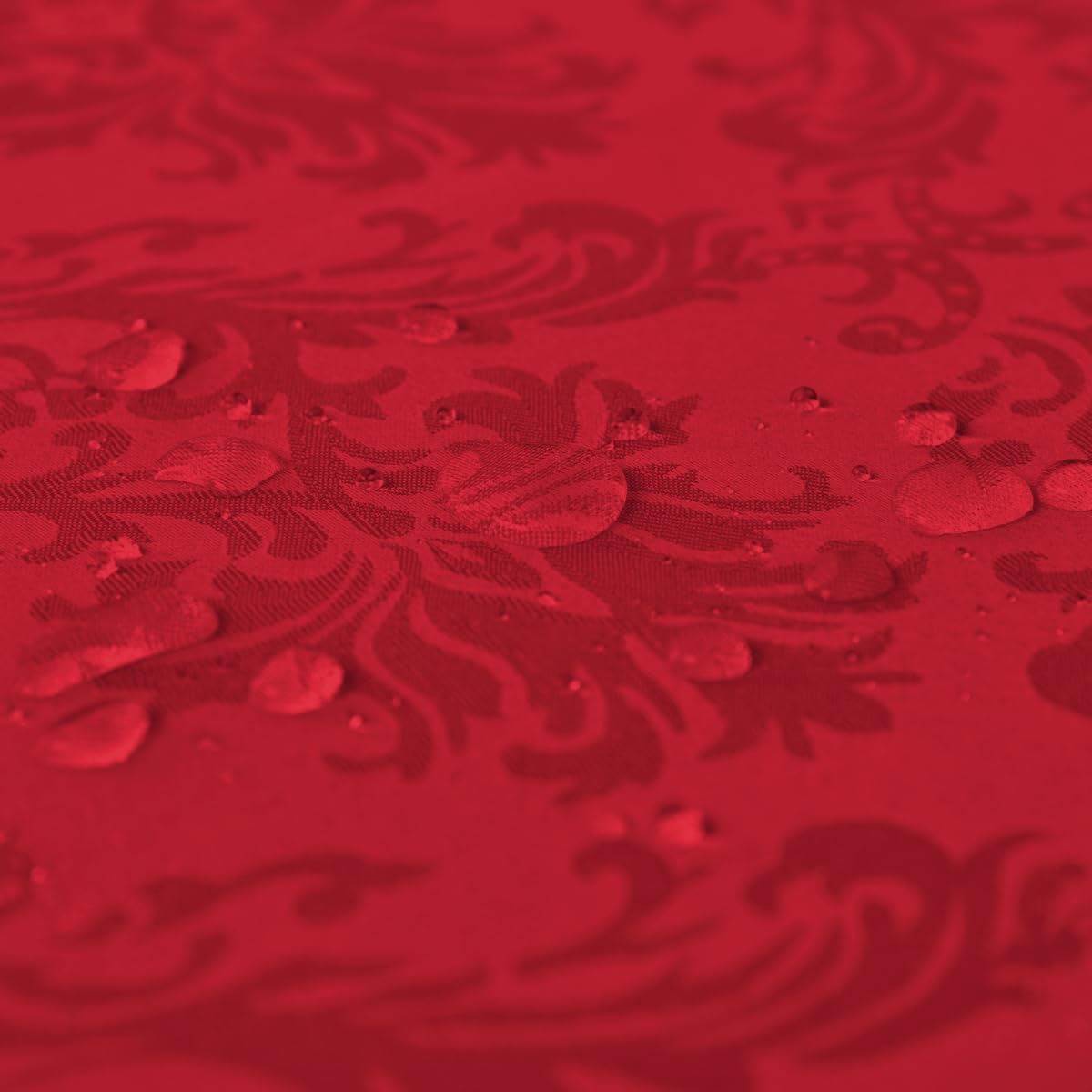 SASTYBALE Rectangle Jacquard Tablecloth, Damask Table Cloth SpillProof Wrinkle Resistant Tablecloths, Soft Polyester Oblong Table Cover for Kitchen, Dinner, Parties (Red, 60X120)