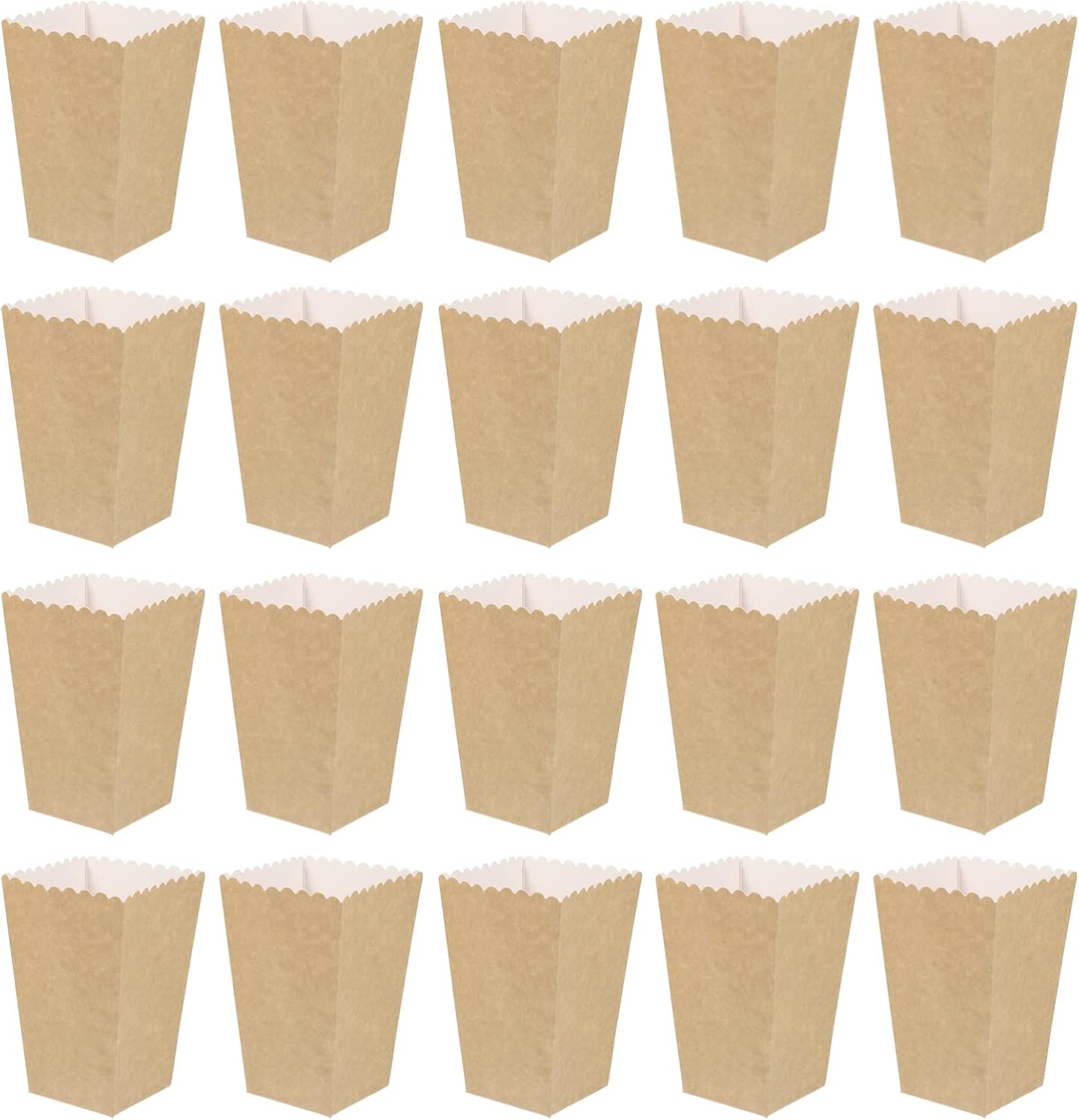 BESTOYARD 50Pcs Paper Popcorn Boxes, 5.3 X 3.5 Inch Individual Serving Snack Containers, Reusable Oil-Proof Open-Top Bulk for Family Couples Movie Nights, Weddings, Birthday Parties, Baby Showers