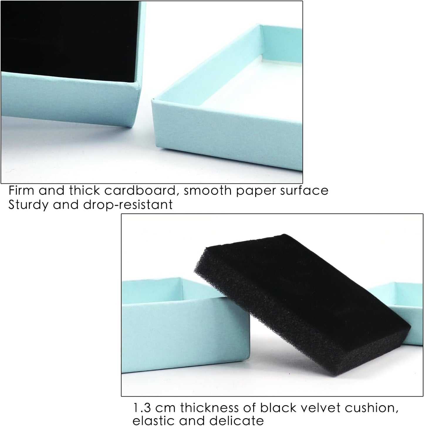 Gift Box Necklace Earring Ring Box Gift Box,12 Pieces Square Cardboard Jewelry Gift Boxes,Cotton Filled Cardboard Paper Jewelry Box Gift Case (3.5x3.5x1.25 Inches) (Blue)