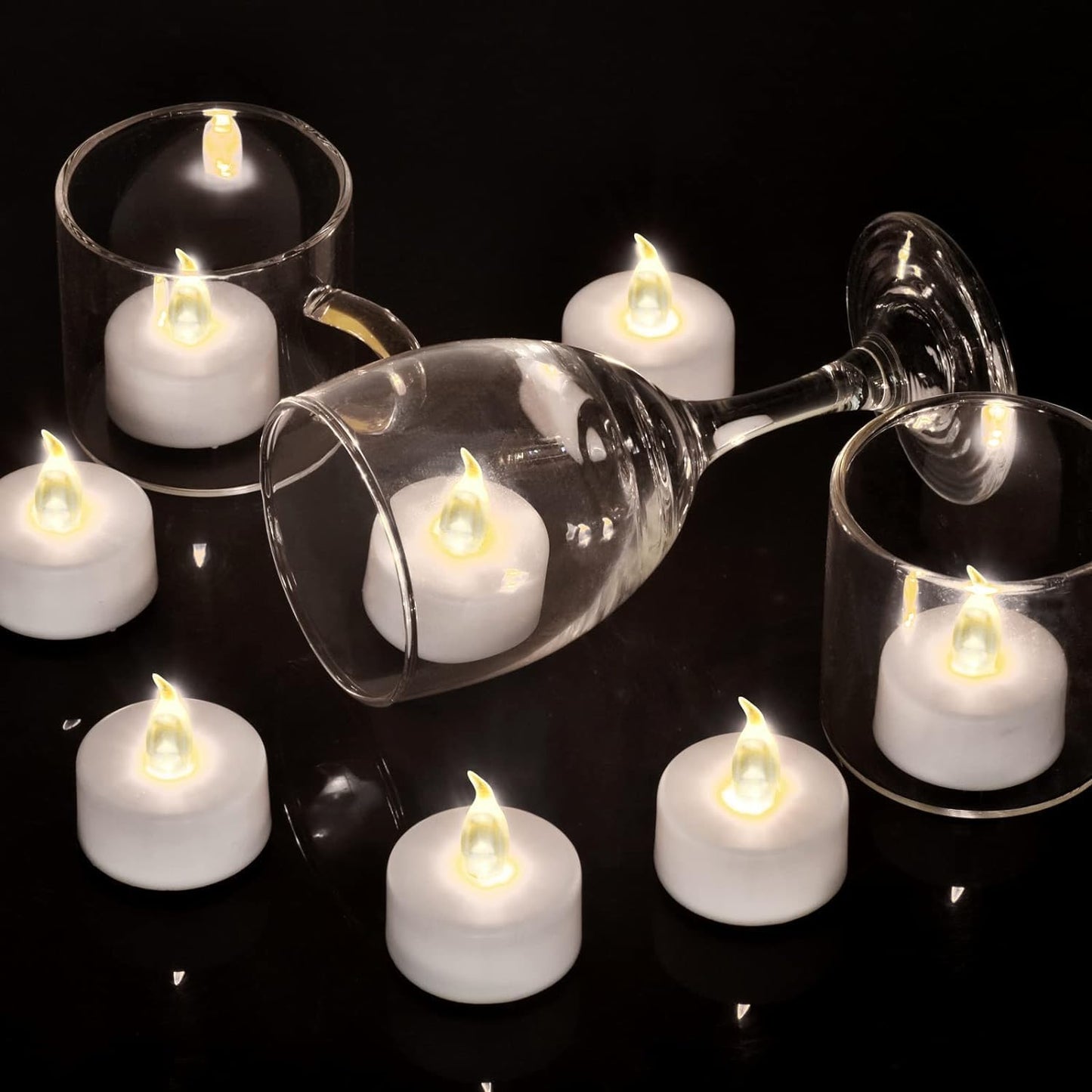 Tea Light Candles with Remote Control,Flickering Flameless LED Candle,Long Lasting 400+Hours,Battery Operated with Timer for Home Decoration Seasonal &Festival Celebration WarmWhite (5pcs)