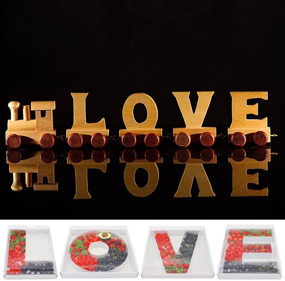 12" Fillable Cardboard Letter Charcuterie Gift Cupcake Box With Cover Sweets Packaging (L)