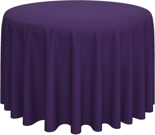Lann's Linens - 10 Premium 120" Round Tablecloths for Wedding/Banquet/Restaurant - Polyester Fabric Table Cloth - Purple