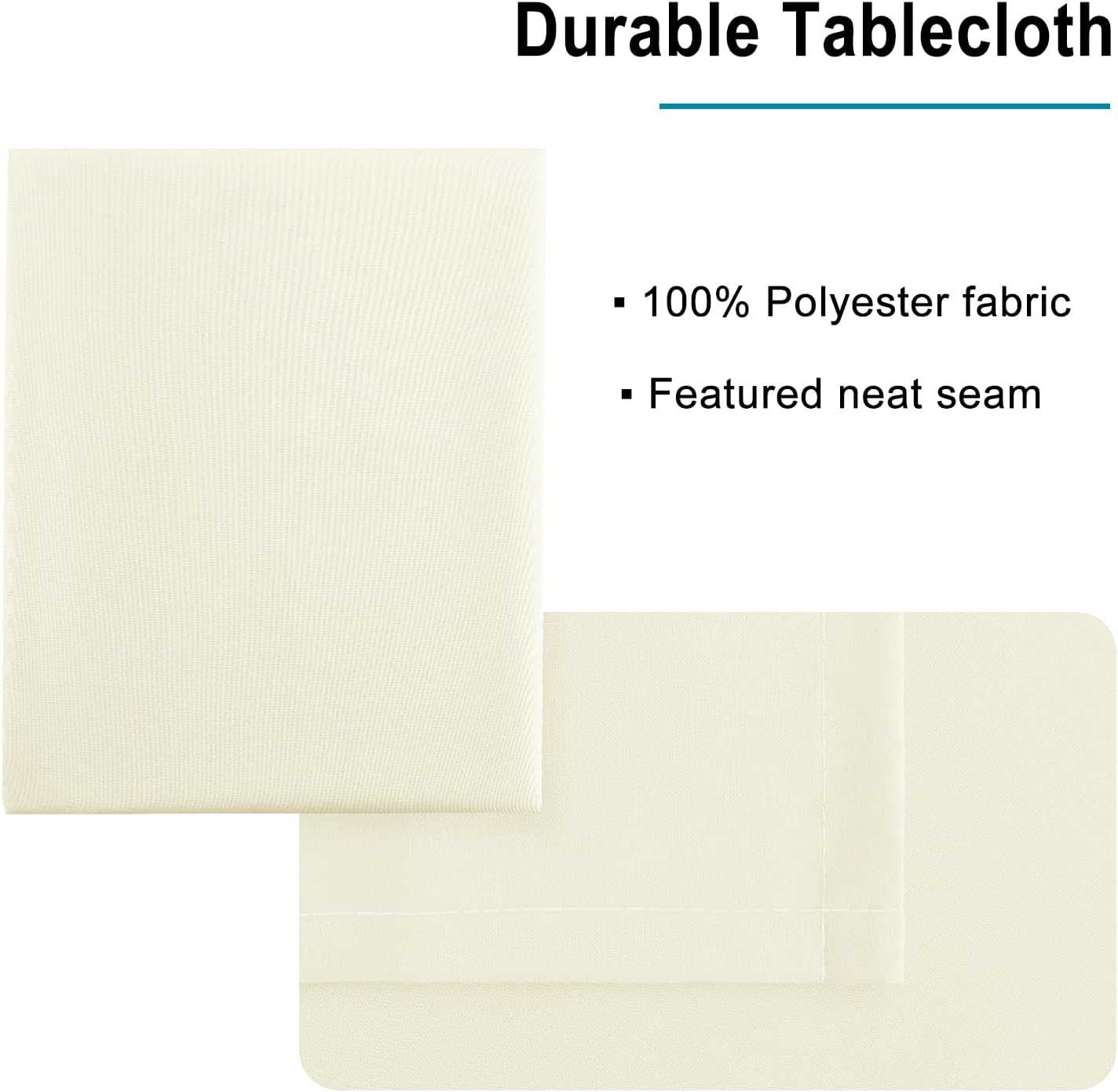 Hiasan Champagne Tablecloth for Rectangle Tables - Waterproof Washable Polyester Fabric Table Cloth for Buffect Dining Birthday Party, 54 x 108 Inch