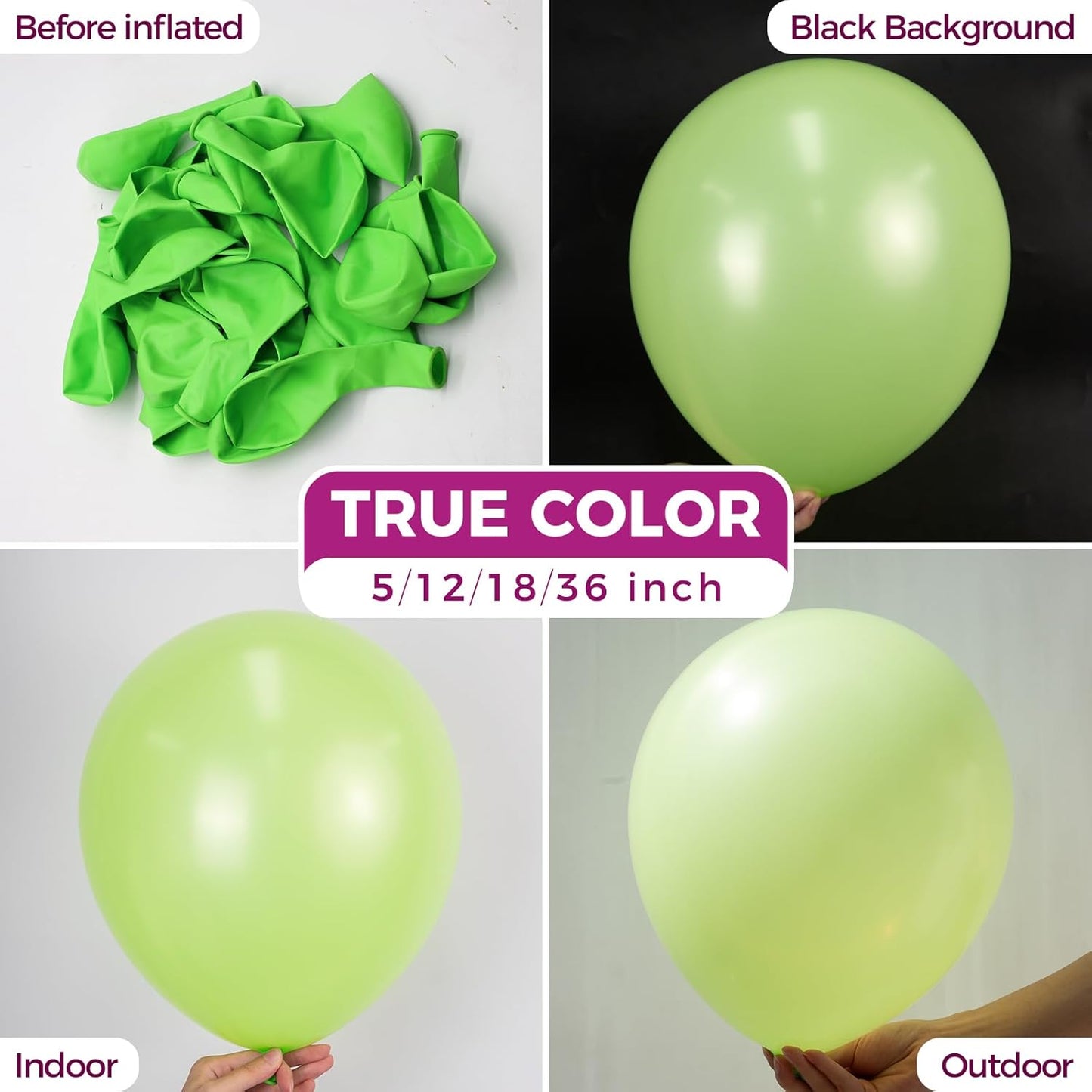 Bezente Lime Green Latex Party Balloons - 100 Pack 12 inch Light Green Balloons Round Helium Fruit Green Balloons for Birthday Dinosaur Jungle Bridal Shower Halloween Party Decoration