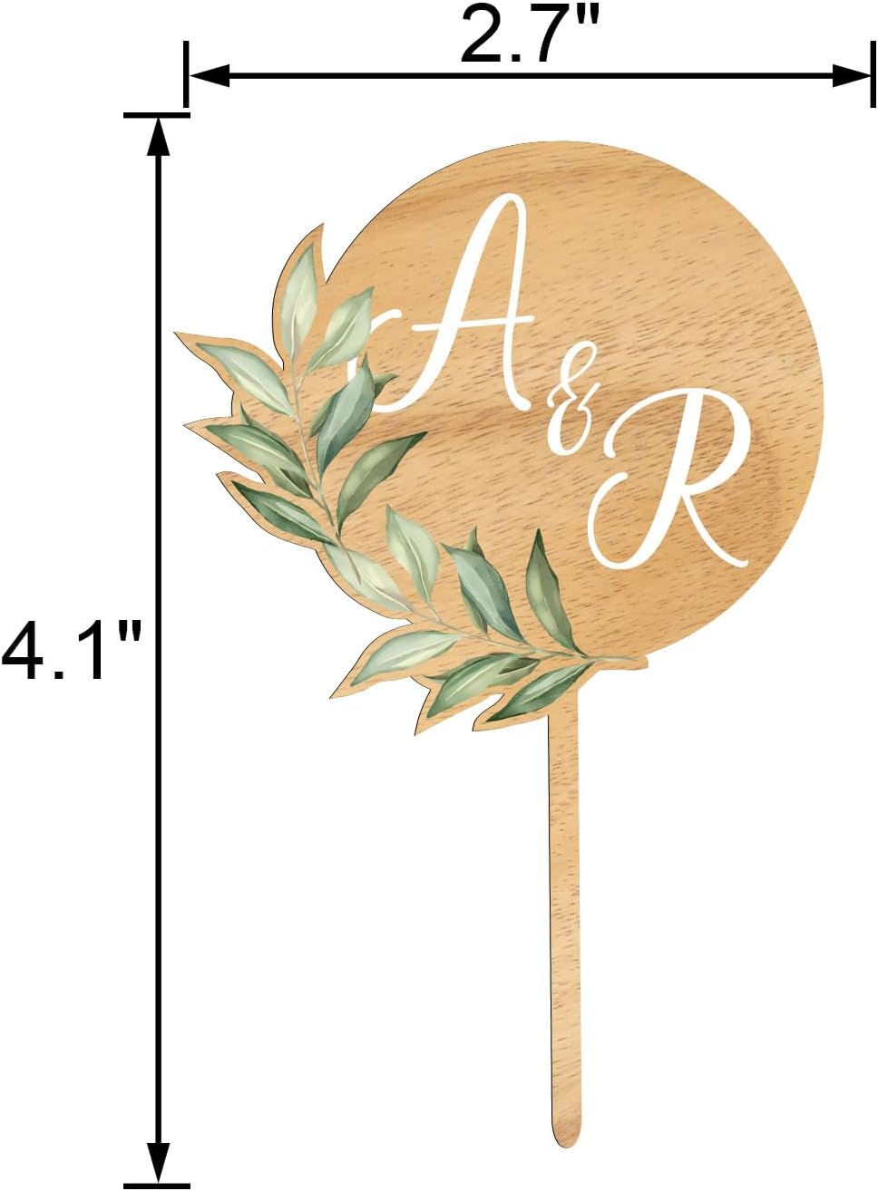 Custom Wedding Cupcake Toppers Personalized Cake Cupcake Decorations in Wood (12 PCS)