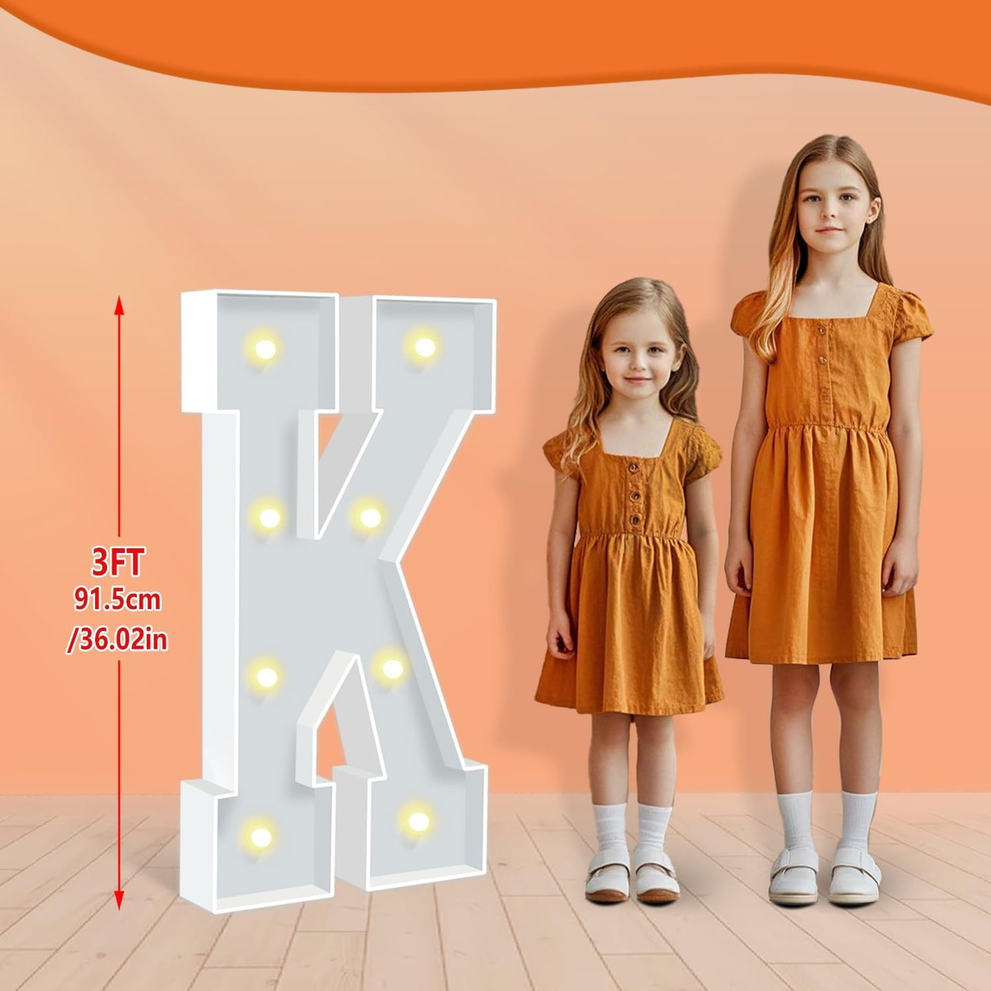 3FT Marquee Letters K, Party Decoration Large Marquee Light Up Letters, Pre-cut Foam Board Letter Set for Birthdays Baby Shower Wedding Event Bridal Shower Engagement Anniversarty Party Decor