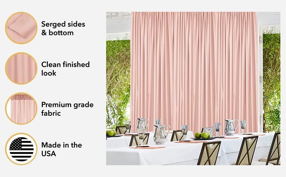 AK TRADING CO. 10 feet x 8 feet Polyester Backdrop Drapes Curtains Panels with Rod Pockets - Wedding Ceremony Party Home Window Decorations - Light Green, 2 Pack