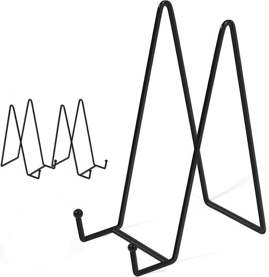 Decolore 10 Inch 3 Pack Large Black Table Easel Plate Stands for Display Plate Holder Display Stand for Decorative Plate, Poster, Tabletop Art and Platter