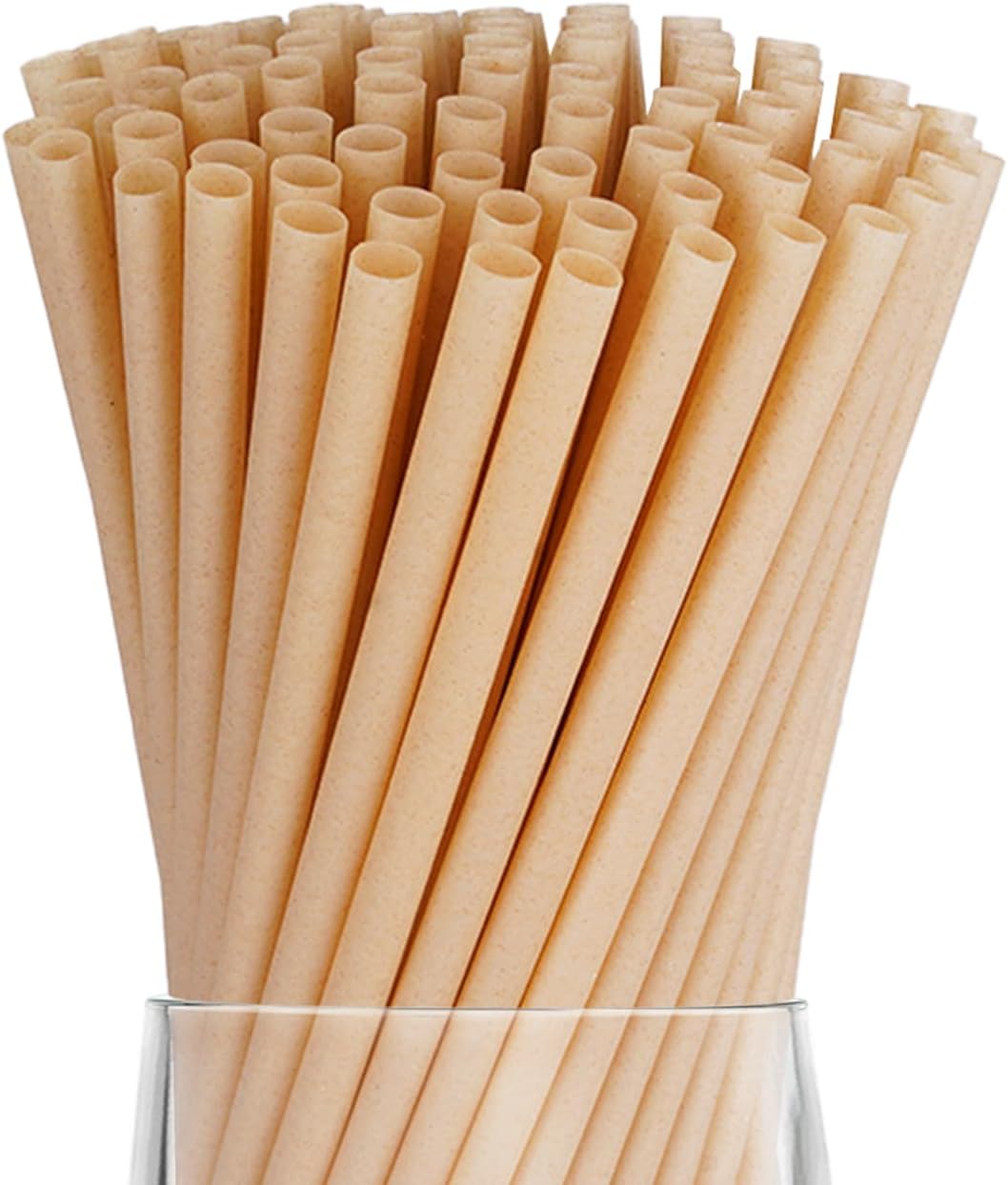 400 Pcs Sugarcane Straws Disposable, 5 In Drinking Agave Long Edible Compostable Biodegradable Cocktail Straws, Natural Brown Juice Coffee Tea Bulk Straw, Sturdy Straw for Drinks Home Restaurant