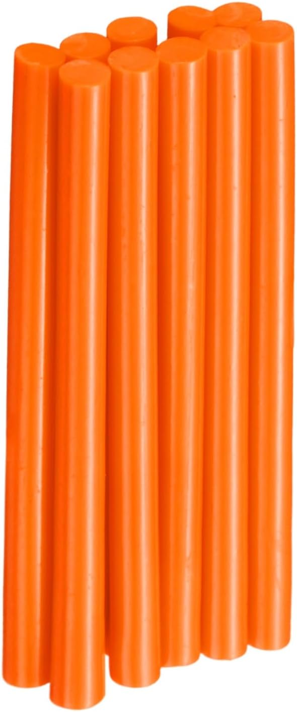 HARFINGTON 10pcs Hot Glue Sticks 0.28" Dia x 3.94" Long EVA Mini Hot Melt Adhesive Glue Stick for Hot Melt Gun Wood Plastic Glass Flowers Fabrics Foam, Orange
