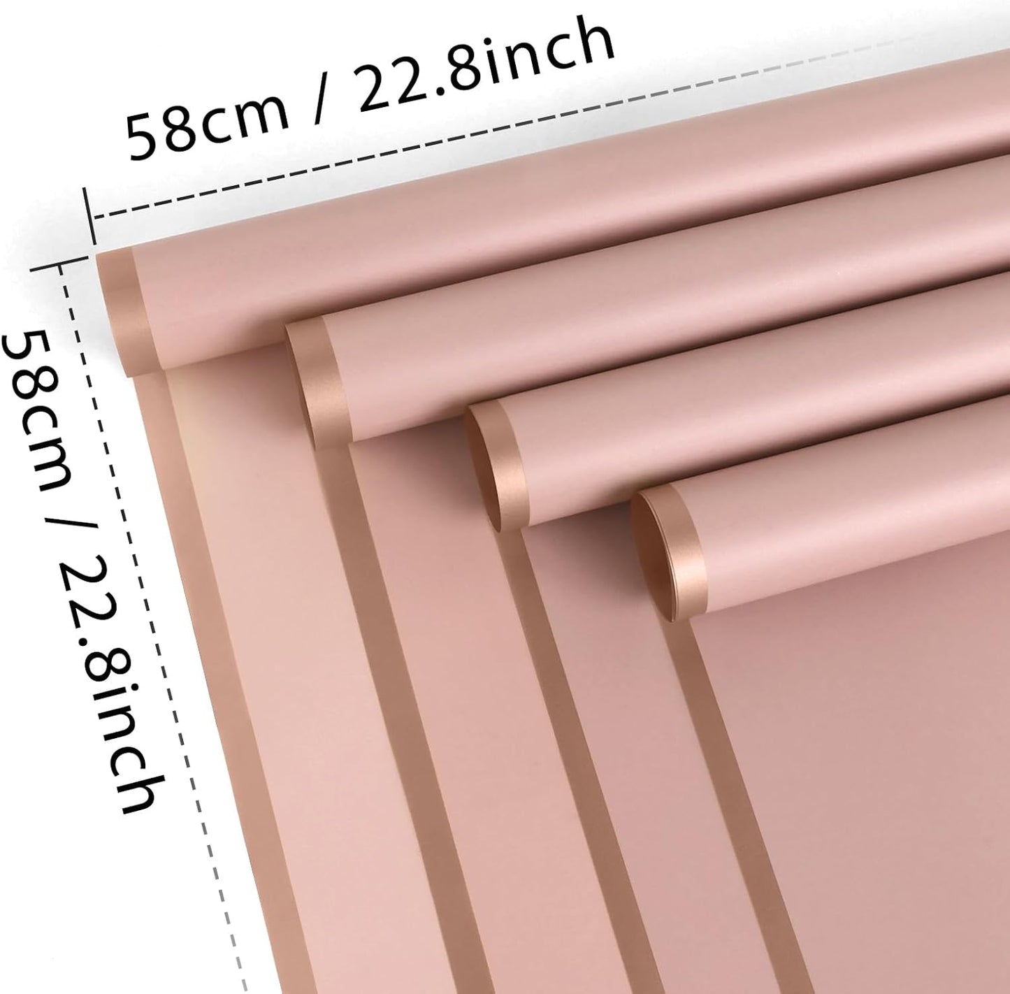 NESCCI 20 Sheet Flower Wrapping Paper - Waterproof Floral Bouquet Wrapping Paper, Florist Supplies Packaging Paper for Wedding Birthday Gift DIY (Dark Pink)