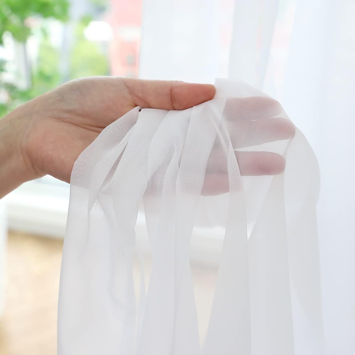 Window White Sheer Curtains 60 Inches Width 84 Inches Long 2 Panels Sheer Curtains Clear Curtains Basic Rod Pocket Panel for Home/Living Room/Bedroom/Kids Room