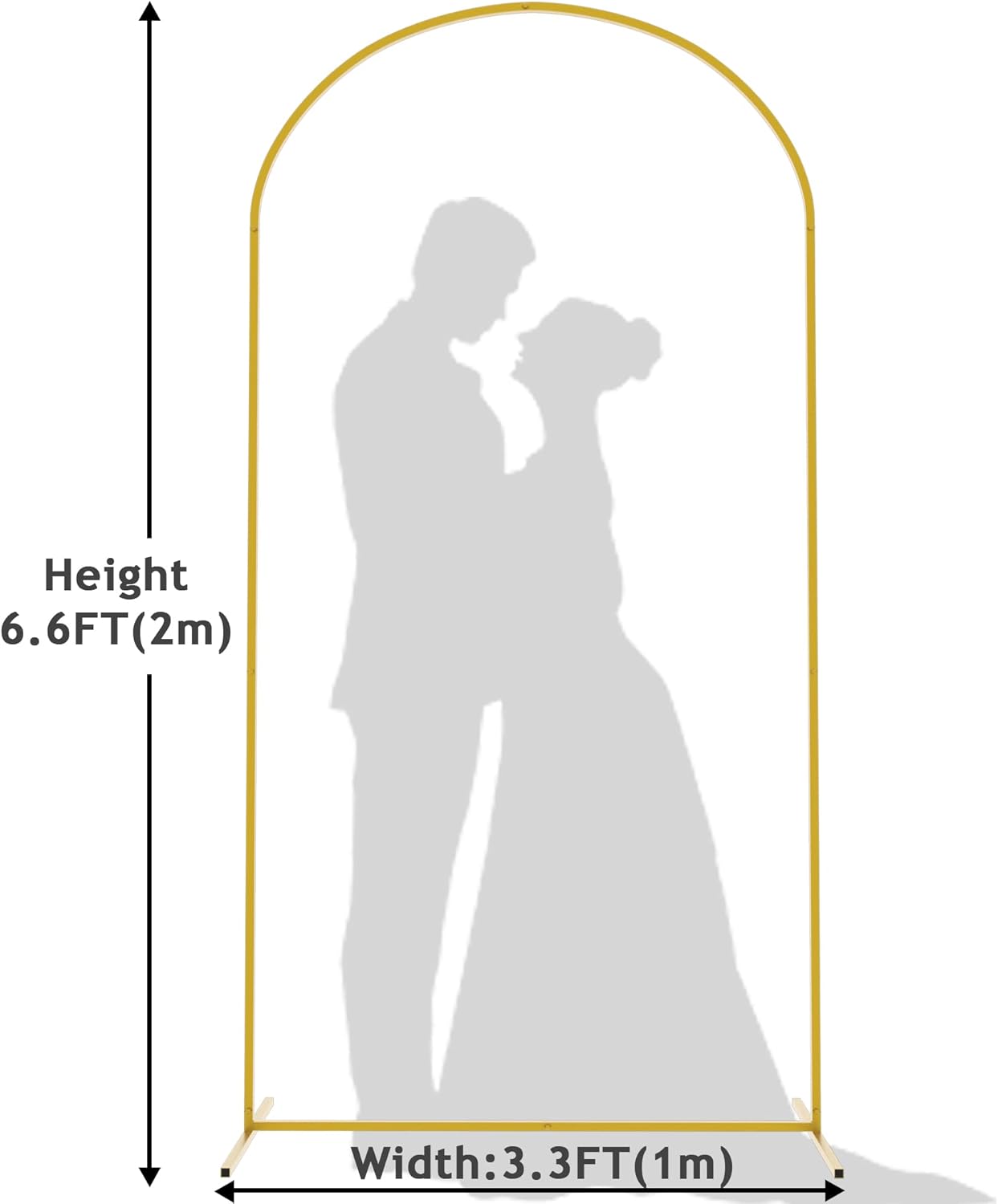 Wokceer 6.6 FT Wedding Arch Backdrop Stand Gold Metal Chiara Backdrop Stand for Wedding Ceremony Birthday Party Bridal Baby Shower Photo Booth Garden Floral Balloon Arch Decoration