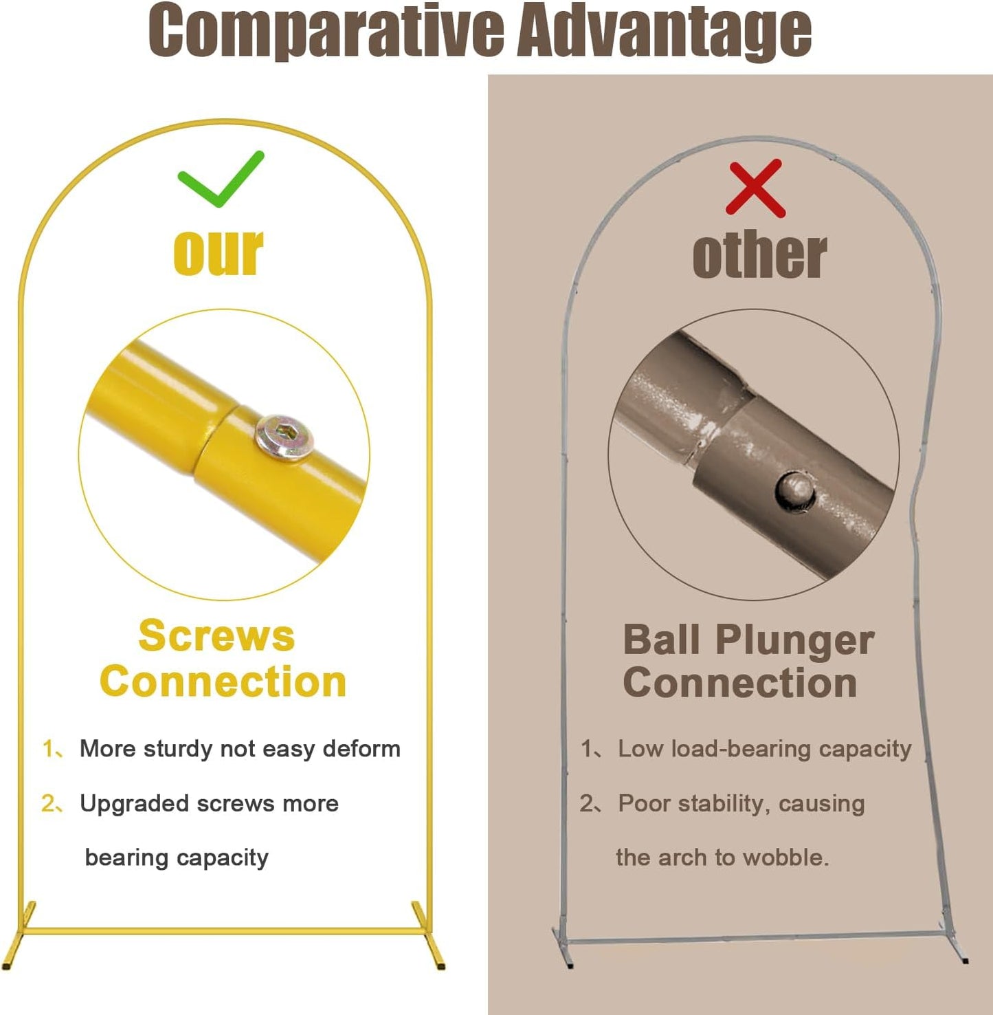 MODFUNS Arch Backdrop Stand and Cover Set Silver Arch Backdrop Cover 6ft 5ft 4ft Gold Wedding Arch Frame Sequin Arch Covers with Stand Double Sided Arch Back Drop for Wedding Reception Banquet Decor