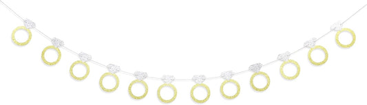 Bachelorette Party Banner - Glitter Gold and Silver Diamond Ring Banner, Engagement Party Decorations, Bride to Be Decorations, Bridal Shower Decorations