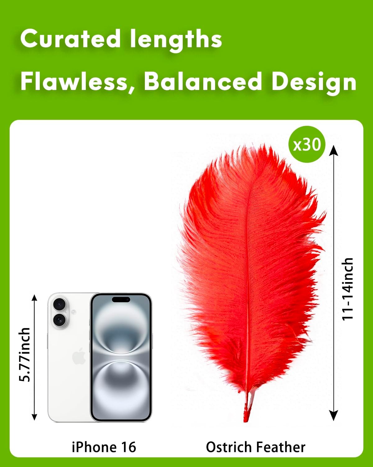 NEWONG 30pcs Red Ostrich Feathers Natural Bulk 11-14inch(28-35cm) Vase Craft Wedding Home Party Centerpieces Christmas Day Decoration