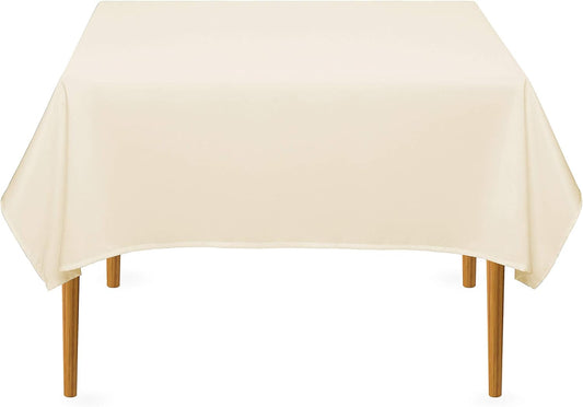 Lann's Linens - 54" Square Premium Tablecloth for Wedding/Banquet/Restaurant - Polyester Fabric Table Cloth - Ivory