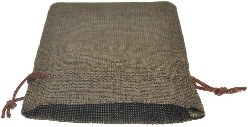 20pcs Burlap Drawstring Gift Bags, 2.7 x 3.5 inch Jute Linen Sacks Jewelry Pouches for Christmas Wedding Party Favors Candies DIY Crafts (Coffee)