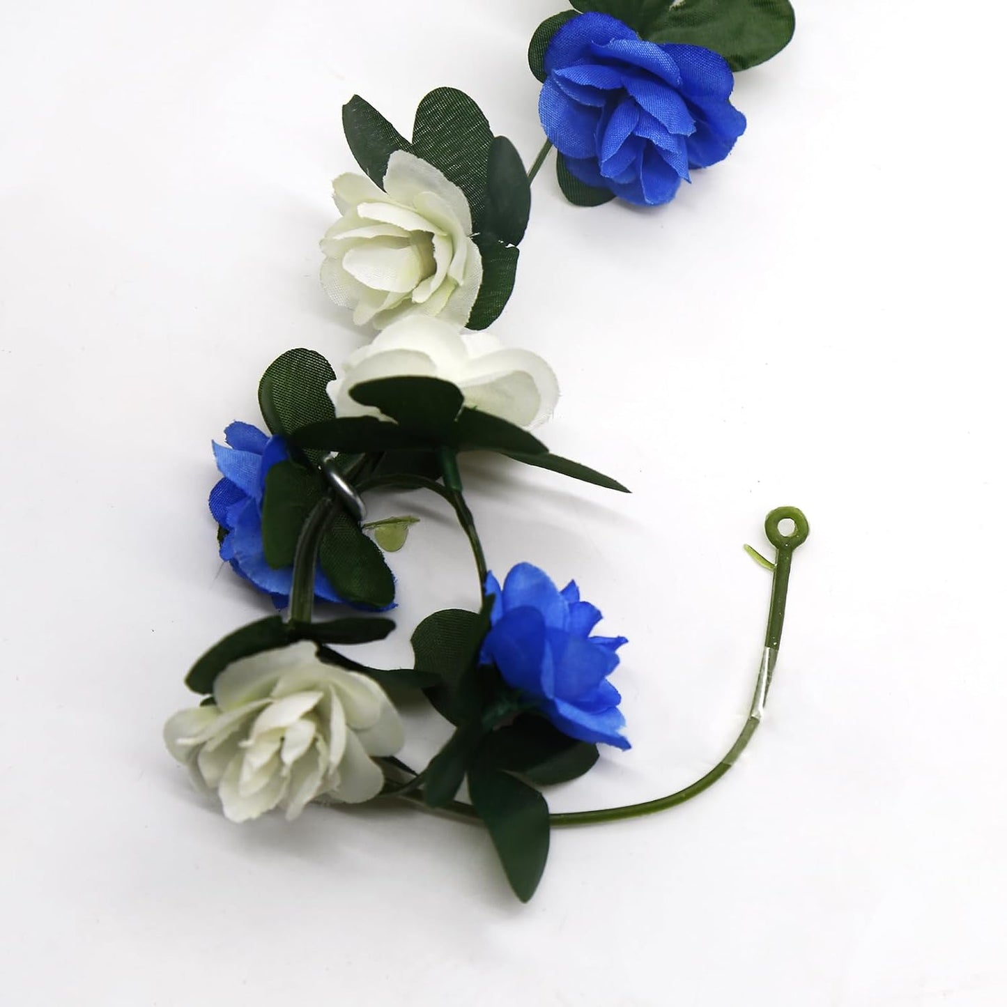 12 PCS 98.4 FT Artificial Flower Garland Rose Garland for Wedding Room Decor（12,Blue）