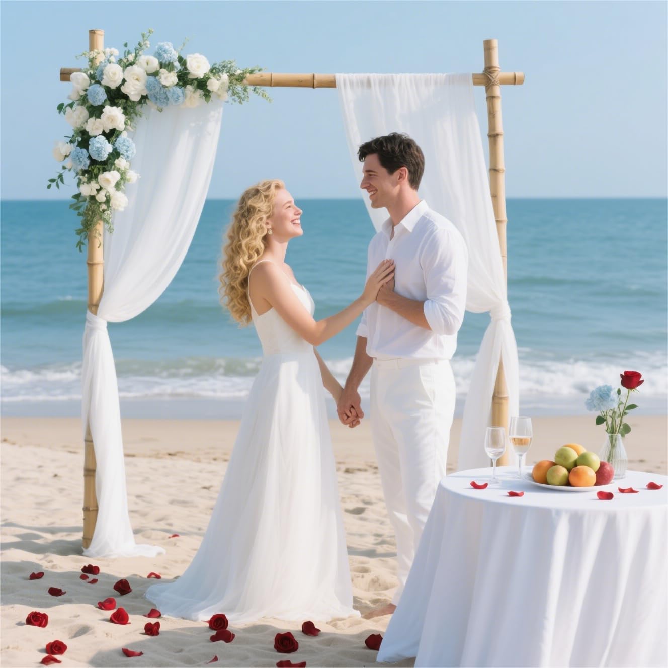 MLMW Wedding Arch Draping Fabric 2 Panels 29" x 20Ft White Sheer Wedding Arch Backdrop Drapes Outdoor Curtain for Ceremony Party Background Ceiling Decor