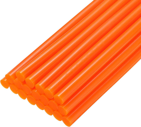 uxcell 20pcs Hot Glue Sticks for Glue Gun 7mm/0.28-inch x 8-inch Mini Hot Melt Adhesive Glue Stick Orange