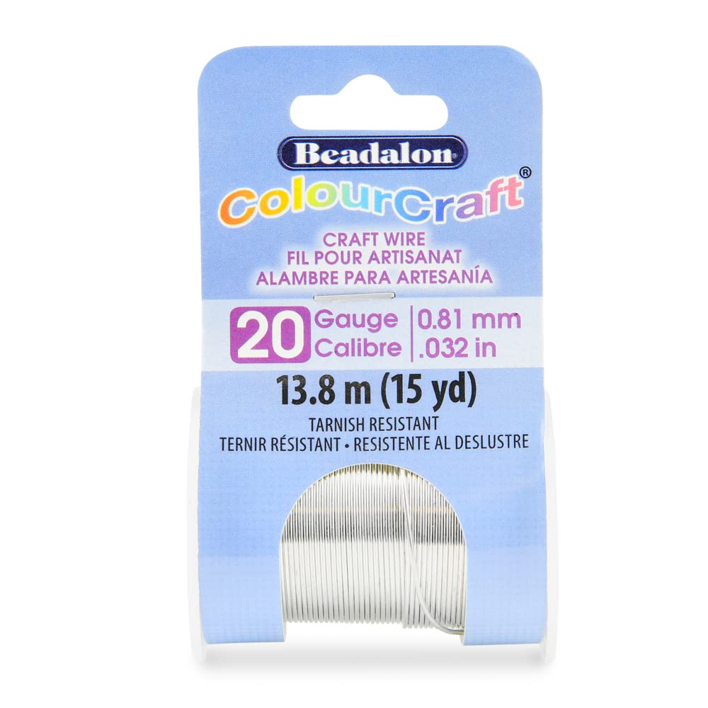 Beadalon ColourCraft Wire, 20 Gauge, Silver Color, 15 yd Spool