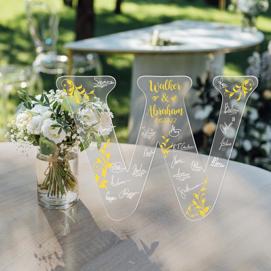 Personalized Wedding Guest Book Sign Custom Letter Name Date Rustic Wedding Guest Book Alternative Unique Guest Book for Wedding Anniversary Decor (Style 2)