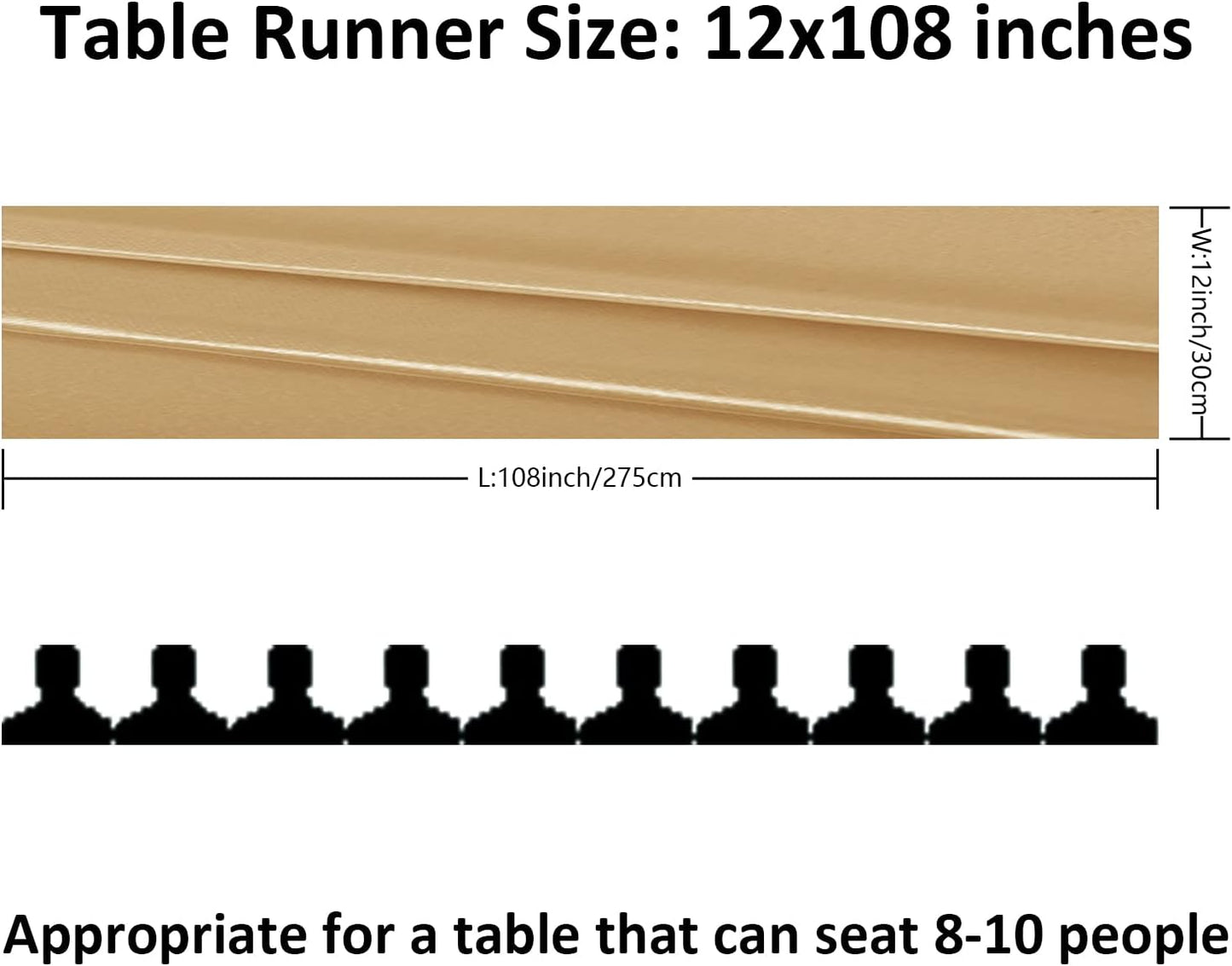 24Pack Table Runner 12 x 108 Inches Satin Silk Table Runner for Wedding, Birthday Party, Banquets, Graduations Decoration, fit Rectange and Round Table-Champagne