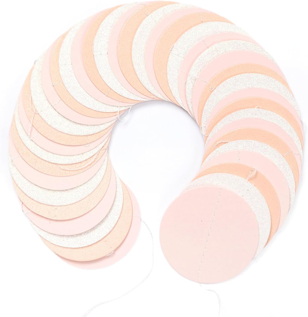 Peach-Pink White Party-Decorations Paper Garland - 52ft Princess Birthday Streamers Banner,Boho Bridal Baby Shower Bachelorette Wedding Hanging Supplies Decor Hugfond