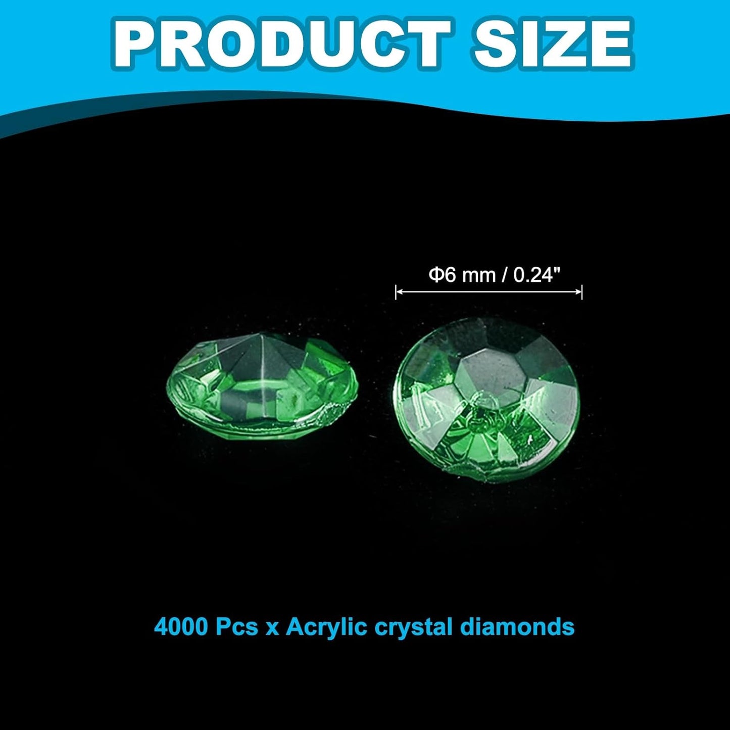 PATIKIL 4000 Pcs Wedding Table Scatter Confetti Crystals 6mm Acrylic Diamonds Vase Fillers Gems for Table Centerpiece Decorations Party Vase Beads, Dark Green