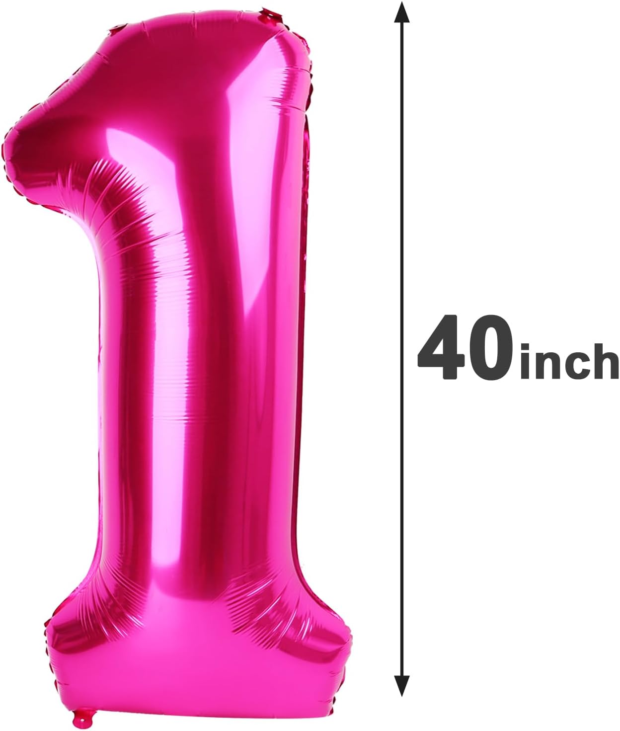 Hot Pink Number 12 Balloon 40 inch, Number 12 Birthday Balloon for Boy Girl, Hot Pink Foil One for 12 Birthday Party, Anniversary Celebration Number Decorations