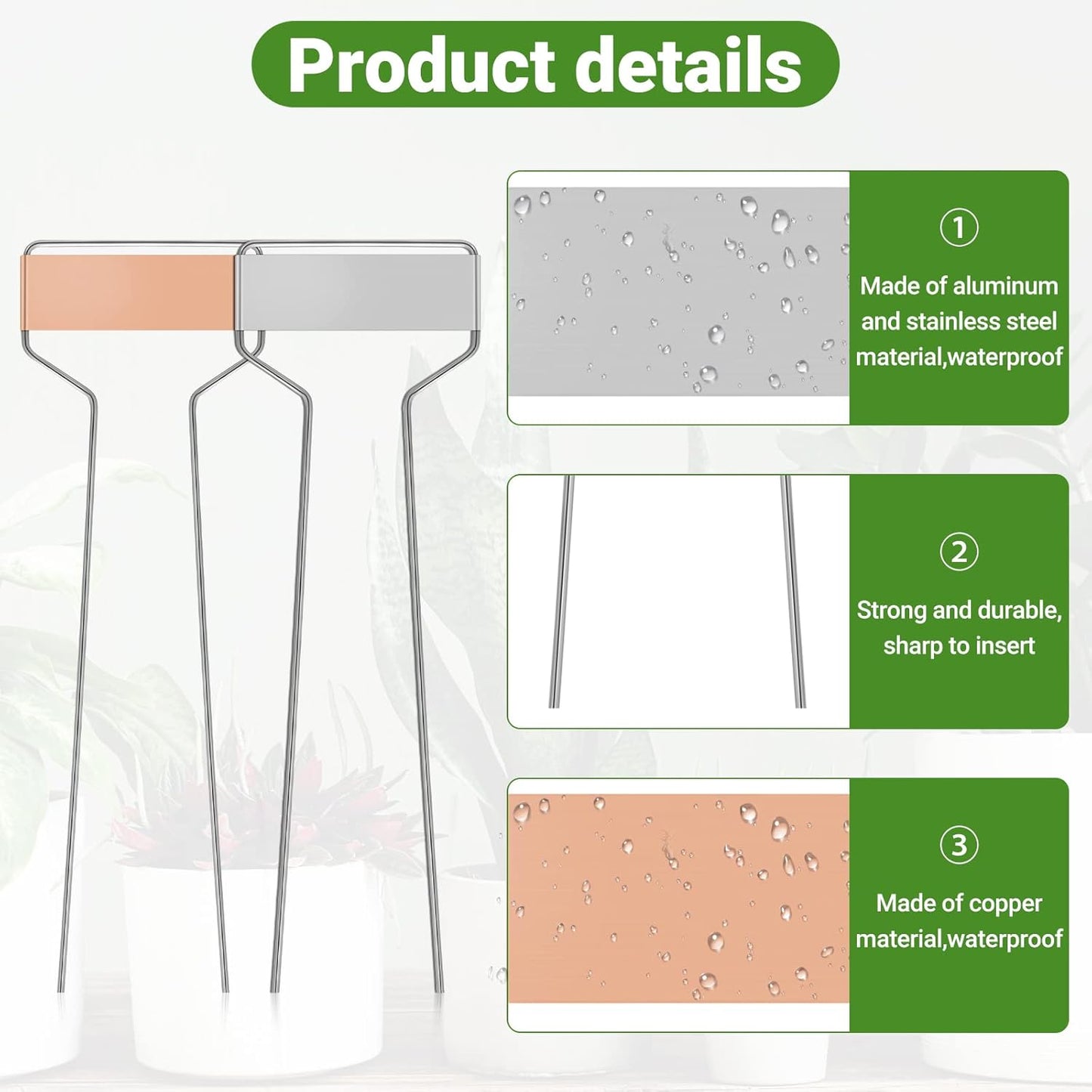 80 Pcs 10" High Plant Labels, Include 40 Copper Metal Plant Tags and 40 Weatherproof Garden Aluminum Markers Bulk with Marker Pen Reusable Seedling Sign Nursery Tag for Outdoor Herb Vegetable Flower