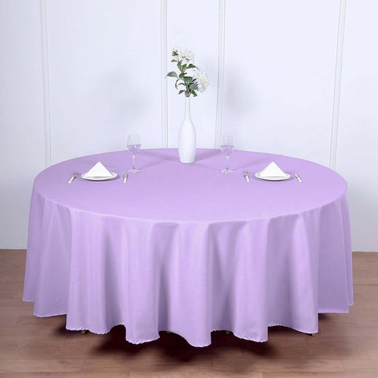 Efavormart Round Tablecloth, 108 Inch Stain & Wrinkle Resistant Washable Table Cloth, Decorative Polyester Fabric Table Cover for Banquet, Wedding, Dining- Lavender