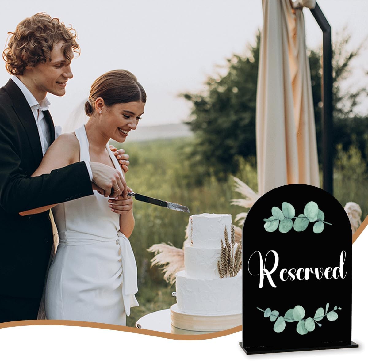 Black The Drinks are on Us Sign, Wedding Engagement Bridal Shower Party Decor for Reception Ceremony, Open Bar Signs, Weddings Table Acrylic Sign