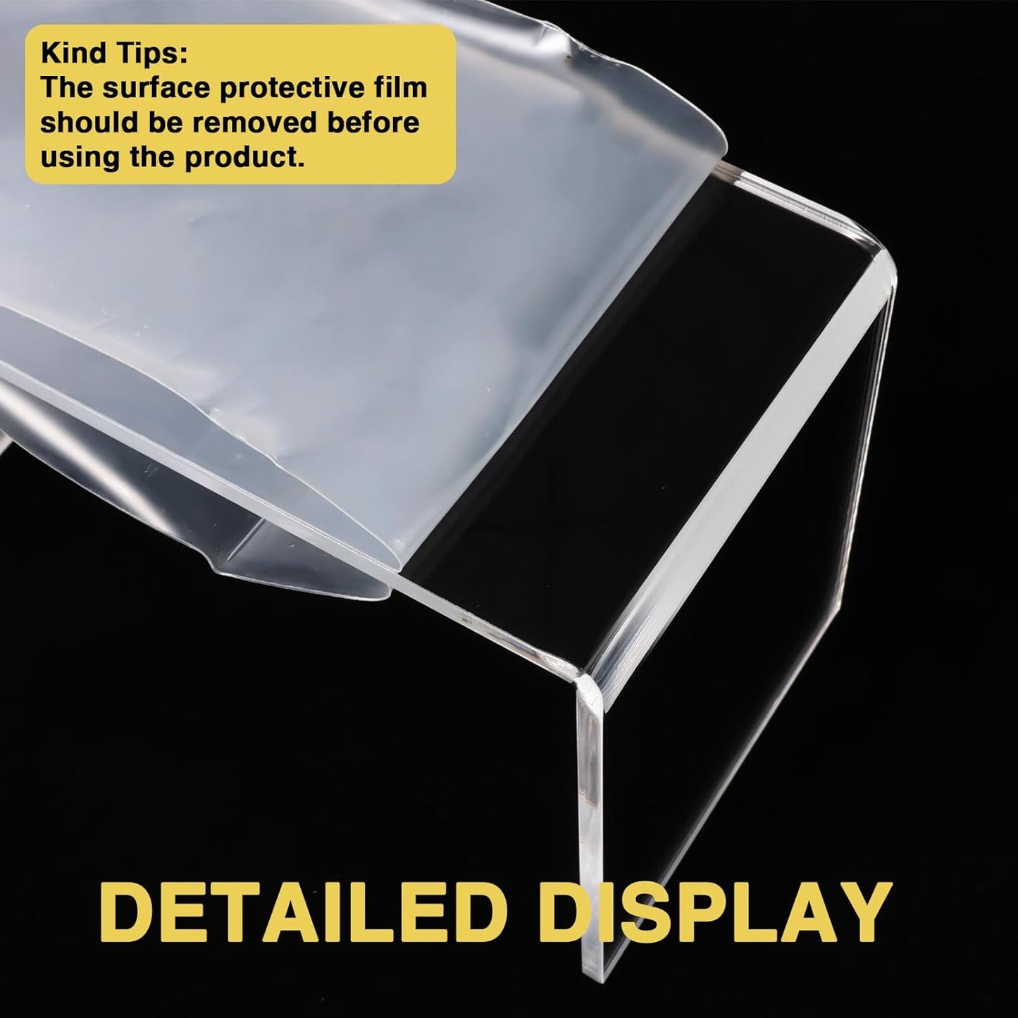 8 Pcs Acrylic Display Risers, 2 Sets Small Size Clear Acrylic Risers, 0.15" Thick, Display Stands for Figure, Action, Dessert, Candy, Jewelry Showcase