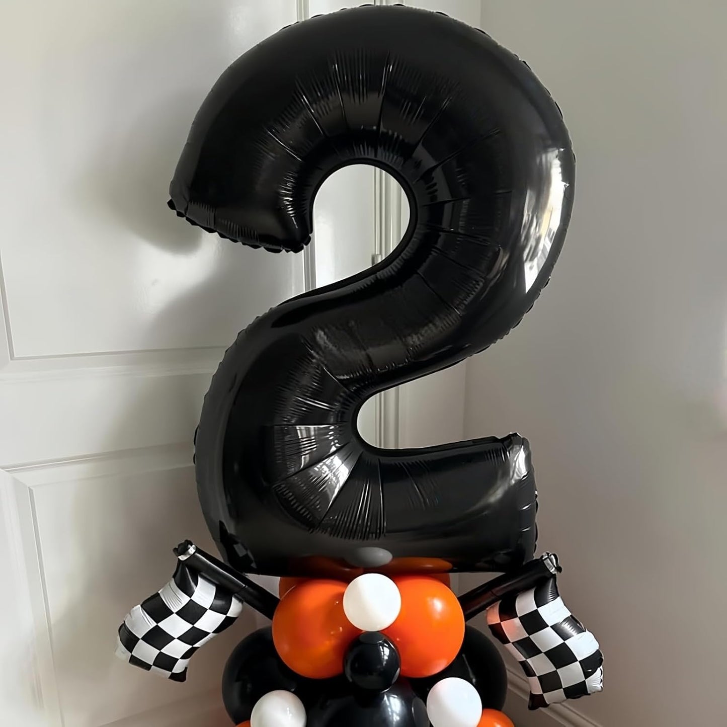 Black 4 Balloon Number,40 Inch Number 4 Balloon Large Black 4 Foil Mylar Helium Balloon for Birthday Party Decorations