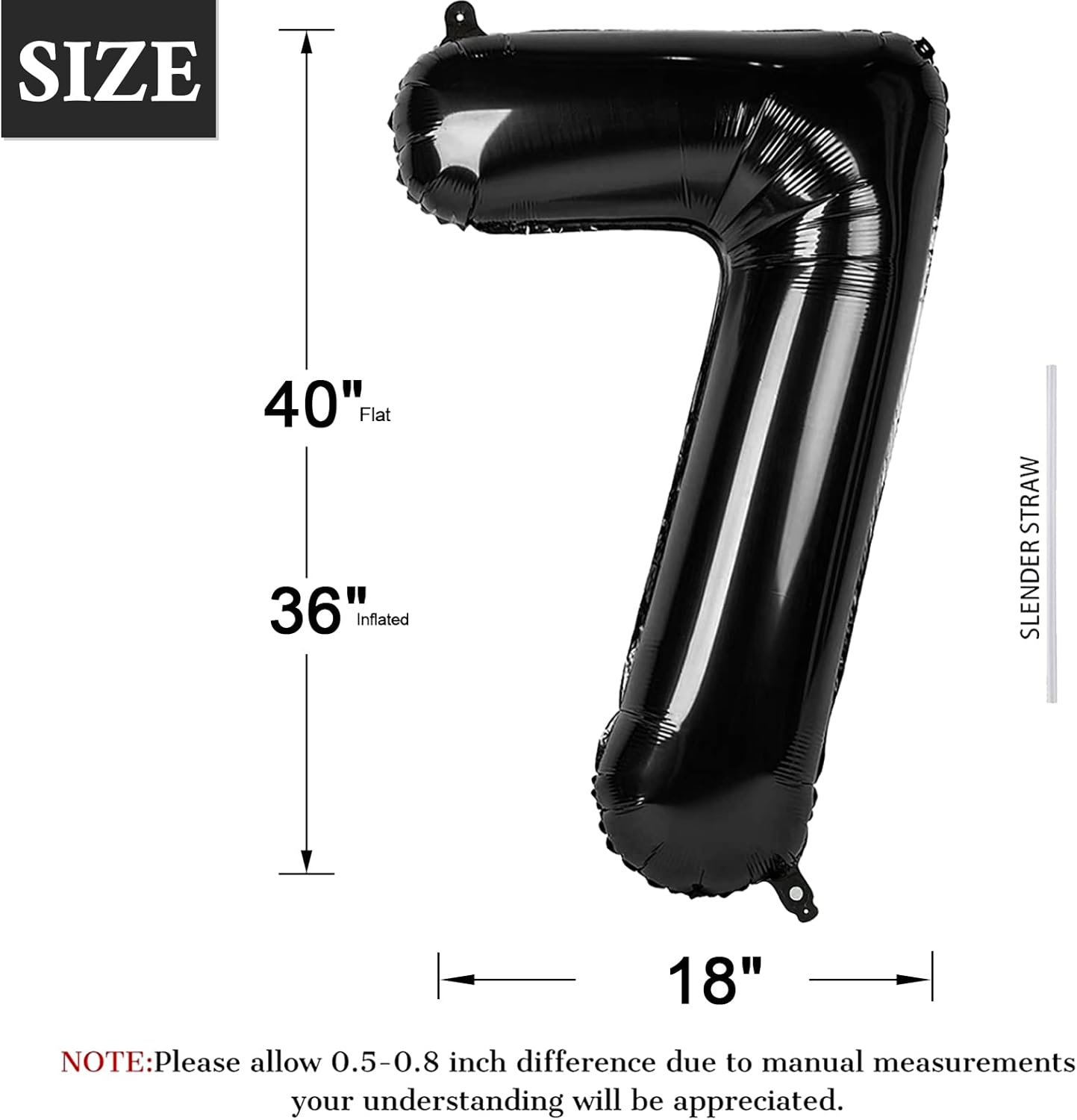 40 Inch Black Number Balloon 0-9(Zero-Nine), Big Size Happy Birthday Balloon, Foil Helium Big Number Balloon for Birthday Celebration Decorations Graduations Anniversary Photo Shoot