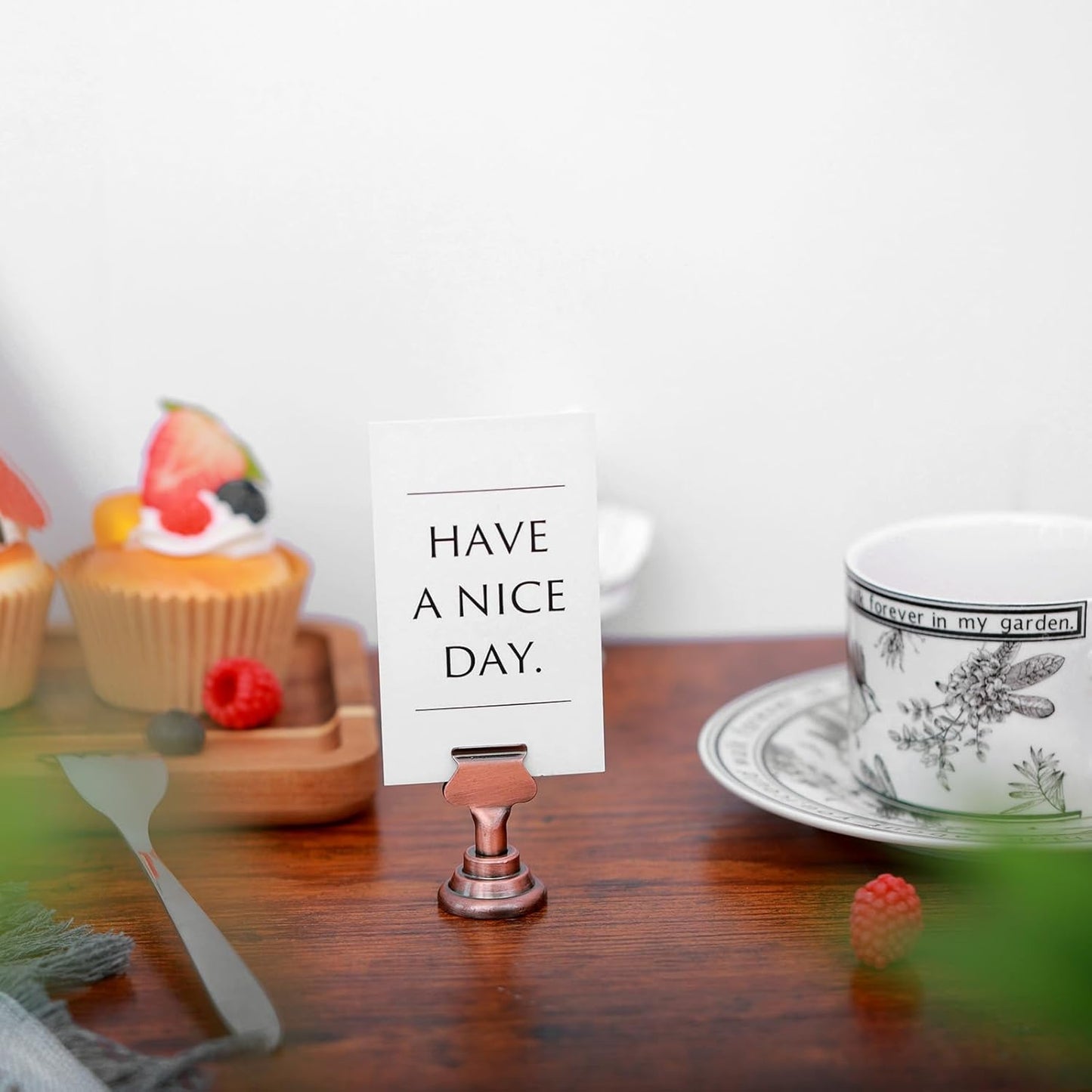 Urban Deco 16PK Table Number & Place Card Holders - 1.7 Inch Steel Holders for Photos, Food Signs, Memo Notes, Weddings, Restaurants, Birthdays (Copper)