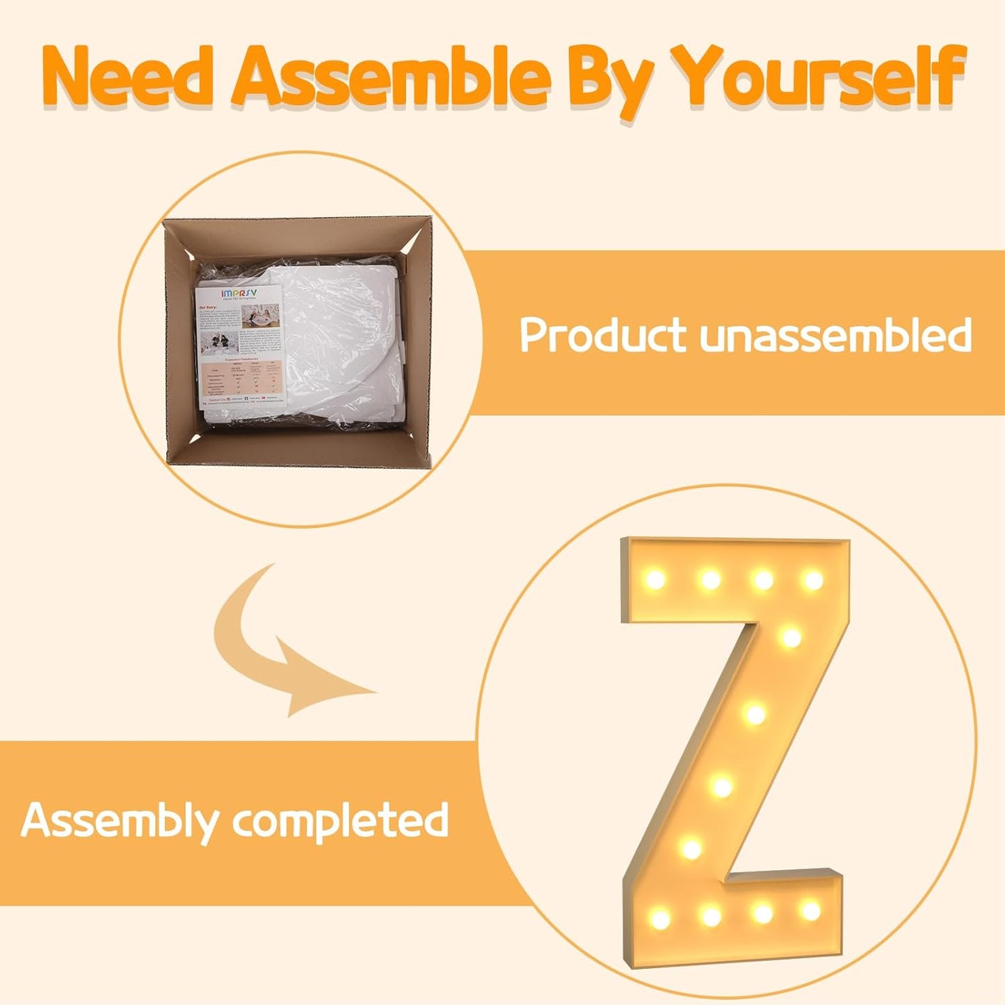 Marquee Letters 4 Feet Tall Large Light Up Letters Z Happy Birthday Decorations Marry Me Engagement Party Decor Yellow Light Birthday Decorations Balloon Arch Kit Foam Sign Z