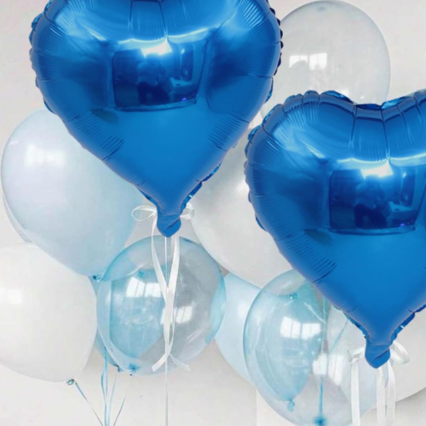 Blue Heart Balloons, 18 Inch Royal Blue Heart Shape Balloon, 12PCS Large Blue Helium Foil Heart Romantic Balloon for Birthday Marriage Wedding Bridal Engagement Party Anniversary Decoration