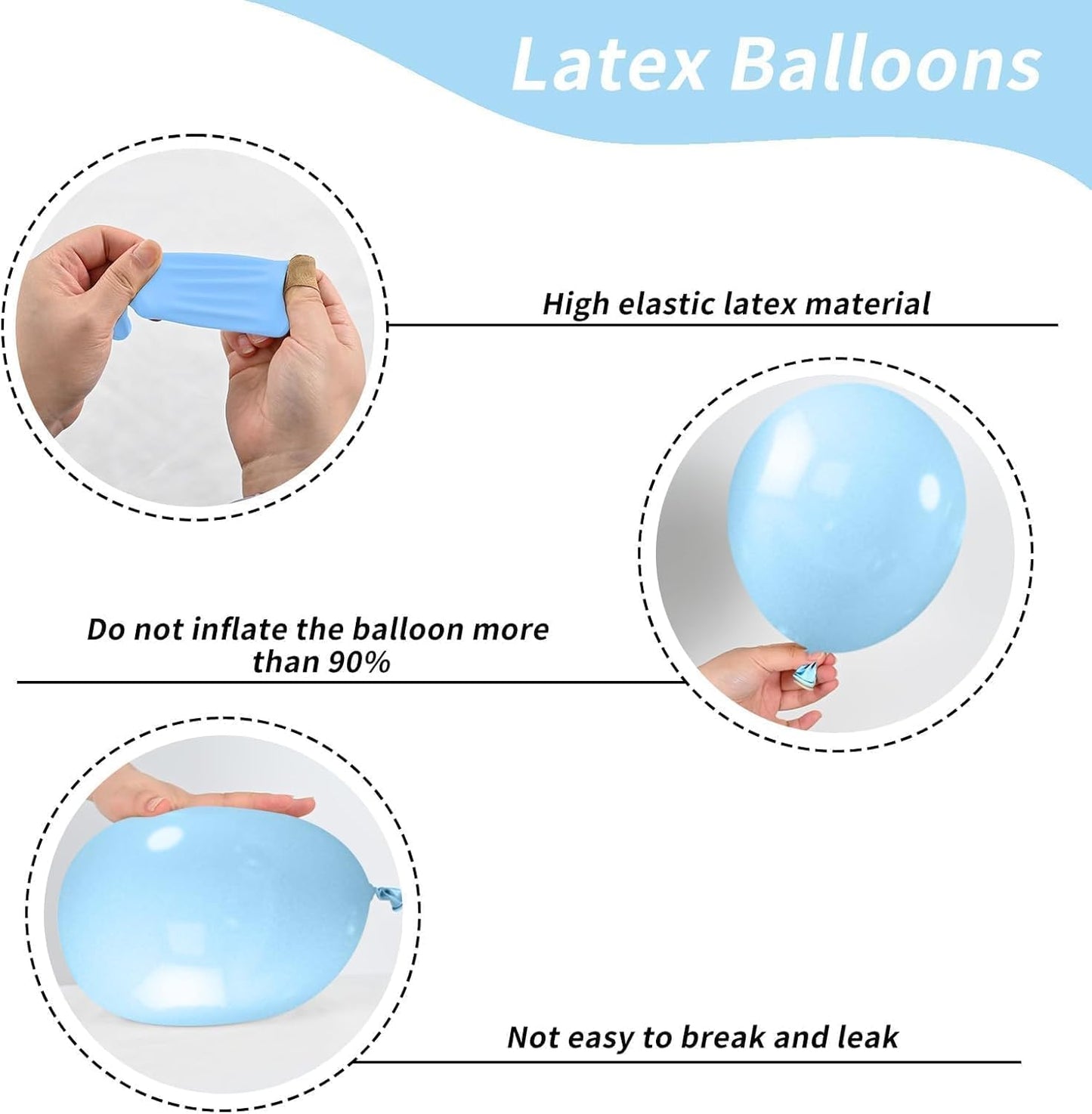 Dusty Blue Balloons, 52 PCS 12 Inch Blue Gold Sand White Birthday Balloons, Baby Blue Light Blue Sand White Quicksand Gold Latex Balloons for Boy Baby Shower Gender Reveal Birthday Party Decorations