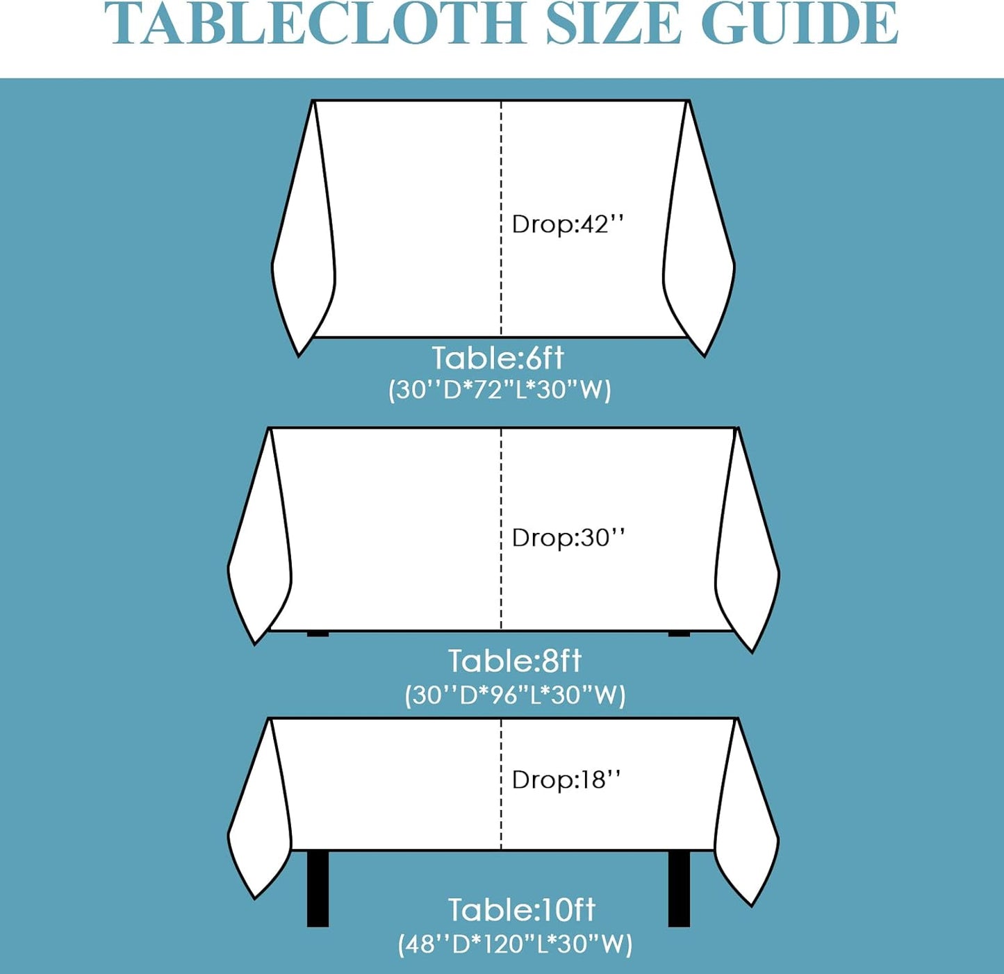 VidaFete Tablecloth 90 * 156inch Rectangle Table Cloth Polyester, Stain Wrinkle Resistant Polyester Dining Table Cover for Kitchen Dinning Party Wedding Rectangular Tabletop Buffet Decoration(White)