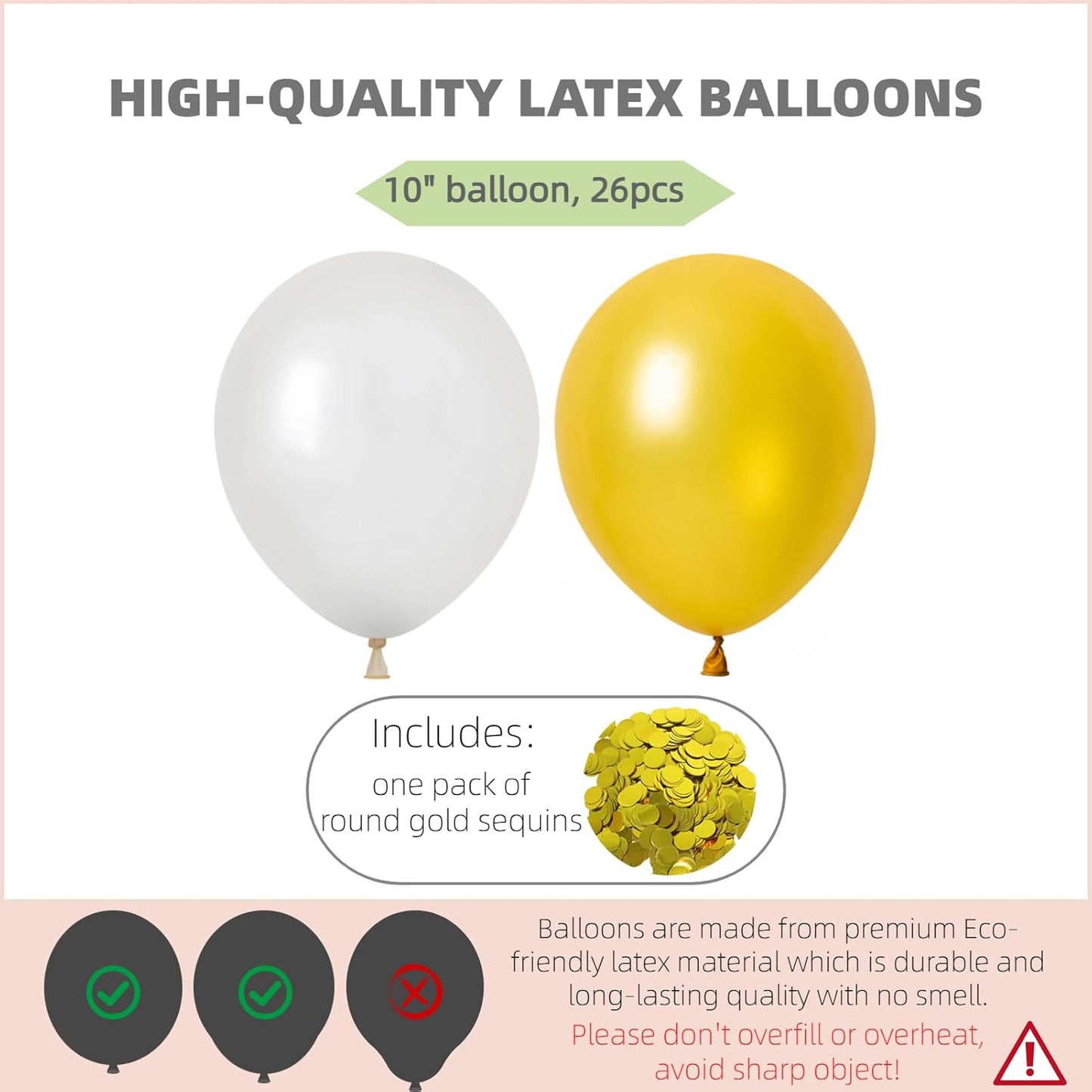 Balloon Column Kit Set of 2 With Confetti Balloons Included - Balloon Tower with Stand, Base, and Pole,Backdrop Decoration for Wedding, Baby Shower, Birthday Party, or Bachelorette Parties (Gold)