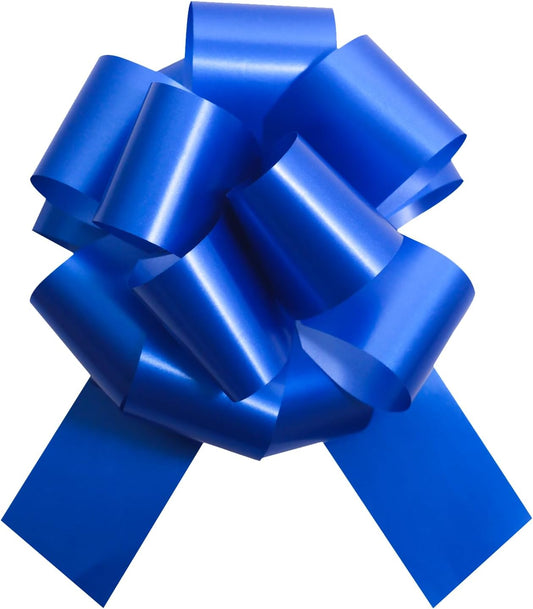 12 PCS 6 Inch Blue Pull Bows - Perfect for Gift Wrapping, Wedding Decor, Car Bows, Birthday Parties, Christmas and Valentine's Day