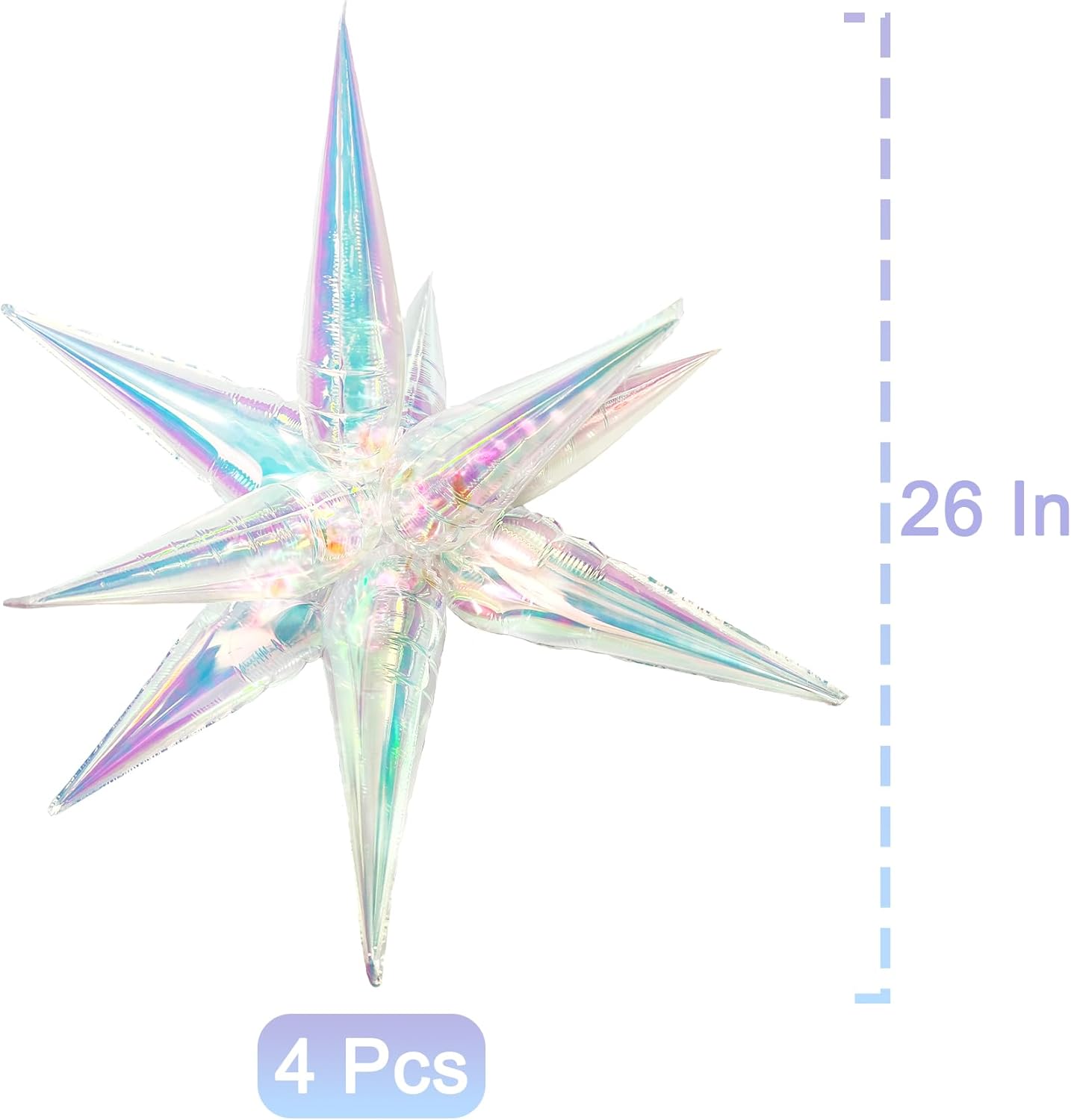 Tellpet Starburst Balloons, 50 Pcs Star Balloons 12 Spike Foil Explosion Party Balloons for Decoration Birthday Wedding Decorations