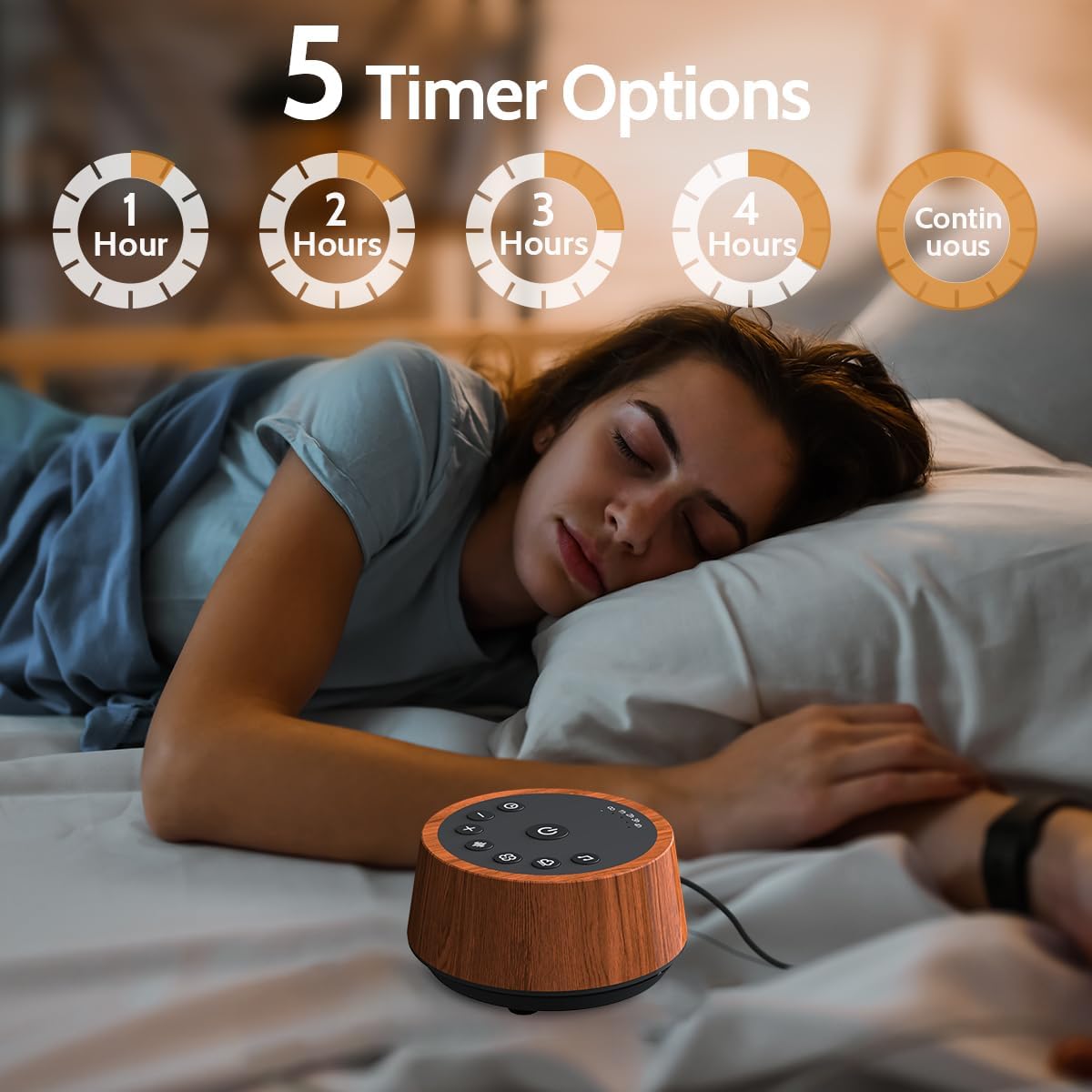 Color Noise Sleep White Noise Sound Machines 25 Soothing Sounds 32 Volume Levels 5 Timers and 4 Sound Categories Memory Function for Everyone, WOOD