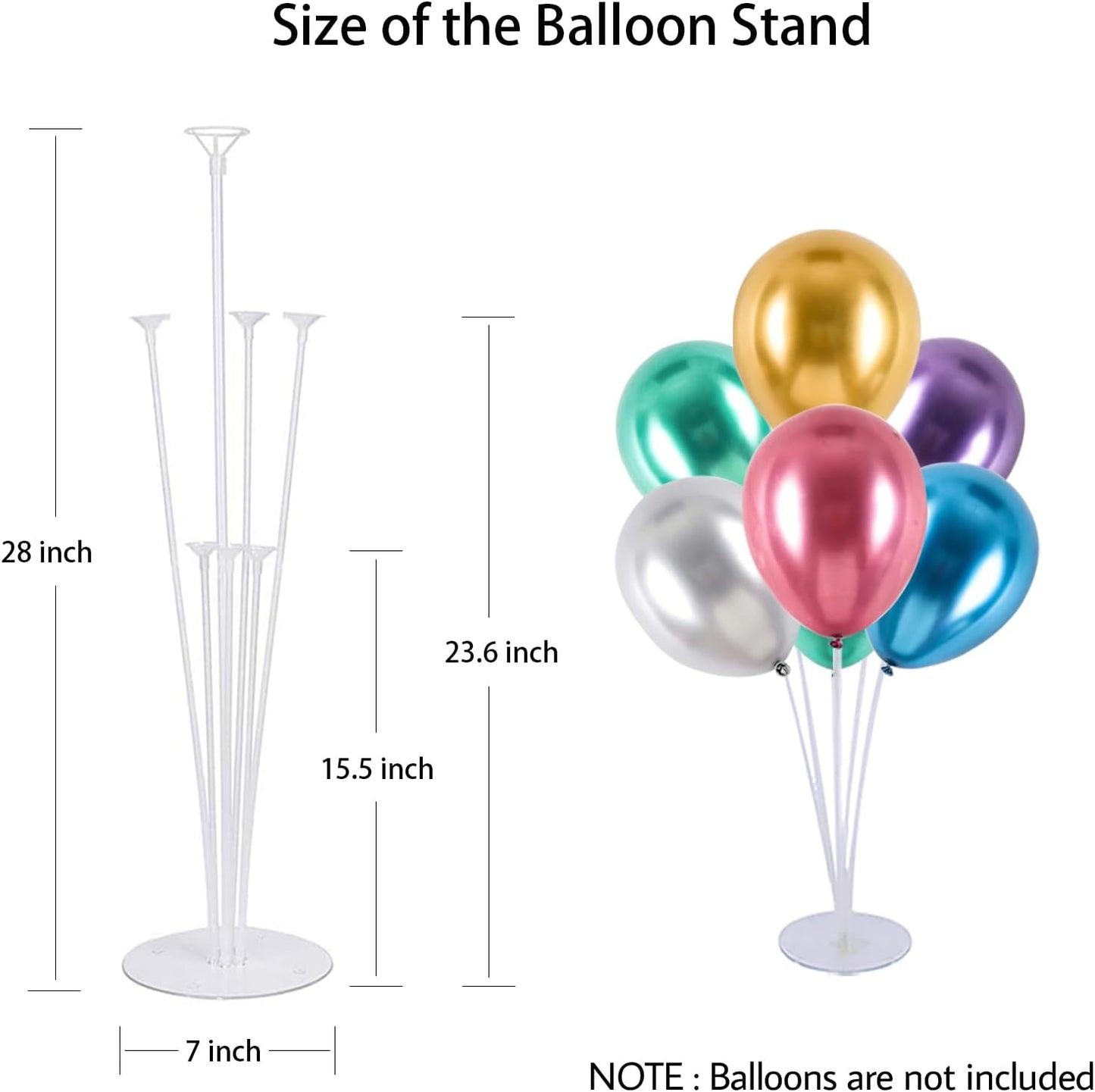 12 Set Balloon Stand Kit - Balloon Sticks With Base for Table Balloon Centerpiece Decorations for Birthday Graduation Gender Reveal Baby Shower Party Decorations