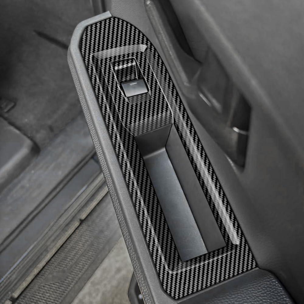 4pcs Carbon Fiber Style Front Rear Doors Window Glass Lift Switch Panel Cover Decorative Sticker Protection Car Interior Accessories for Toyota Tacoma 2024 2025 KT05