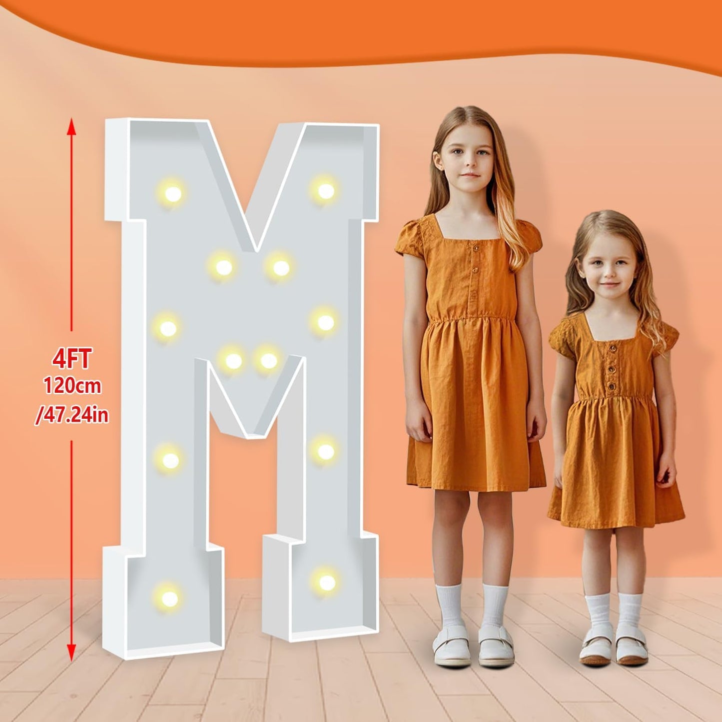 4FT Marquee Light Up Letters, Warm White Light Up Letter M, Large Marquee Letter Marry Me Sign for Birthday Party Decorations Wedding Proposal Decor