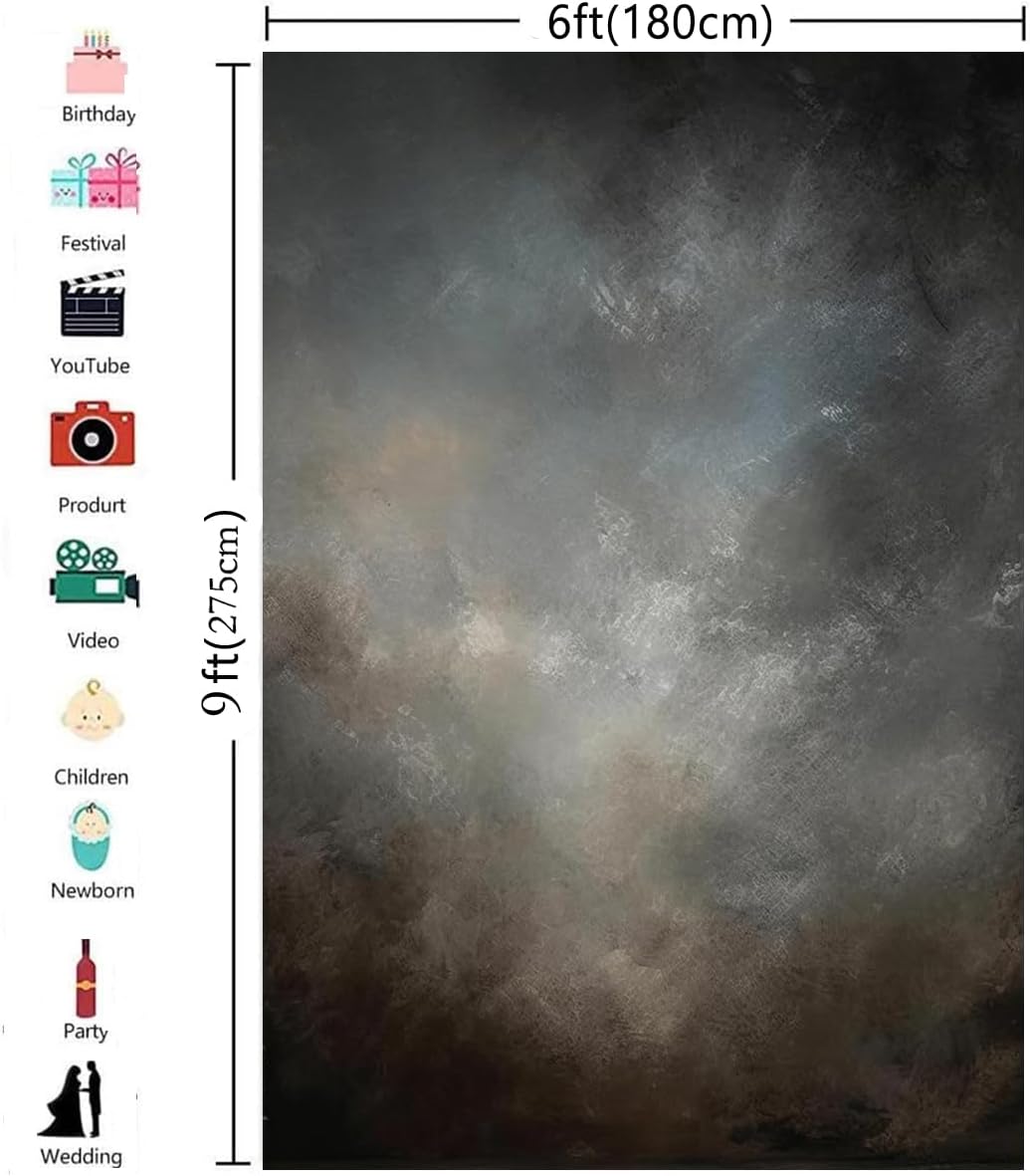 6x9ft Fabric Abstract Backdrop for Photography Vintage Portrait Old Master Background for Studio Prop